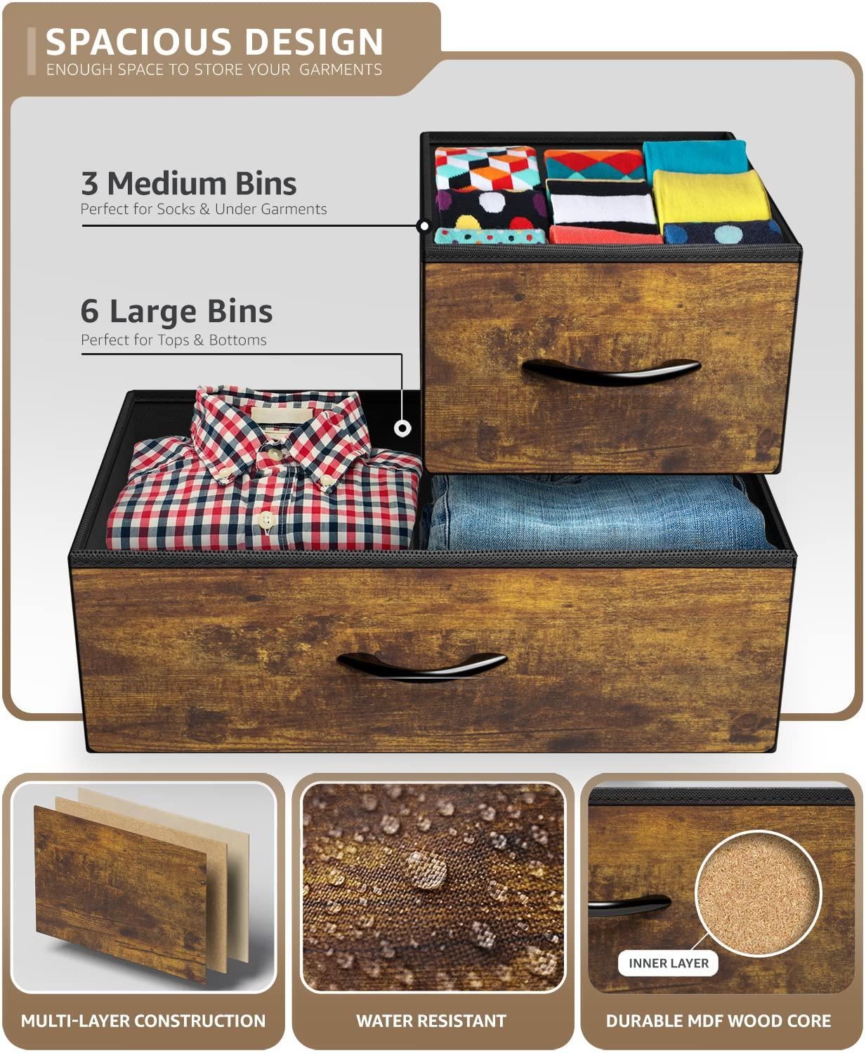 Farmhouse Brown Nursery Dresser with Soft Close Deep Drawers