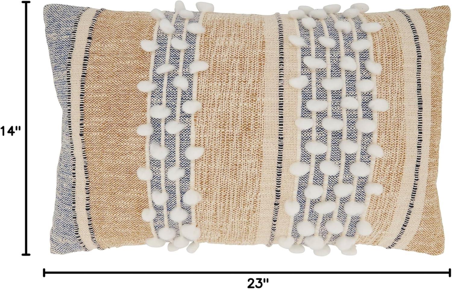 Saro Yari Collection Striped Cotton Throw Pillow