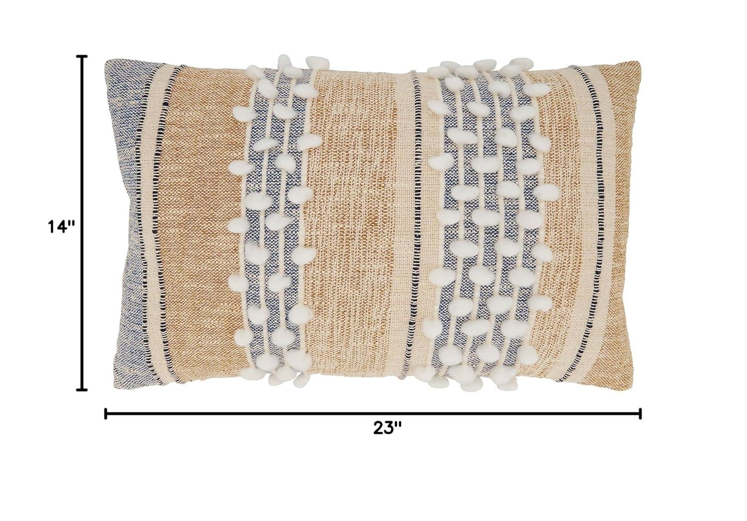 Saro Yari Collection Striped Cotton Throw Pillow