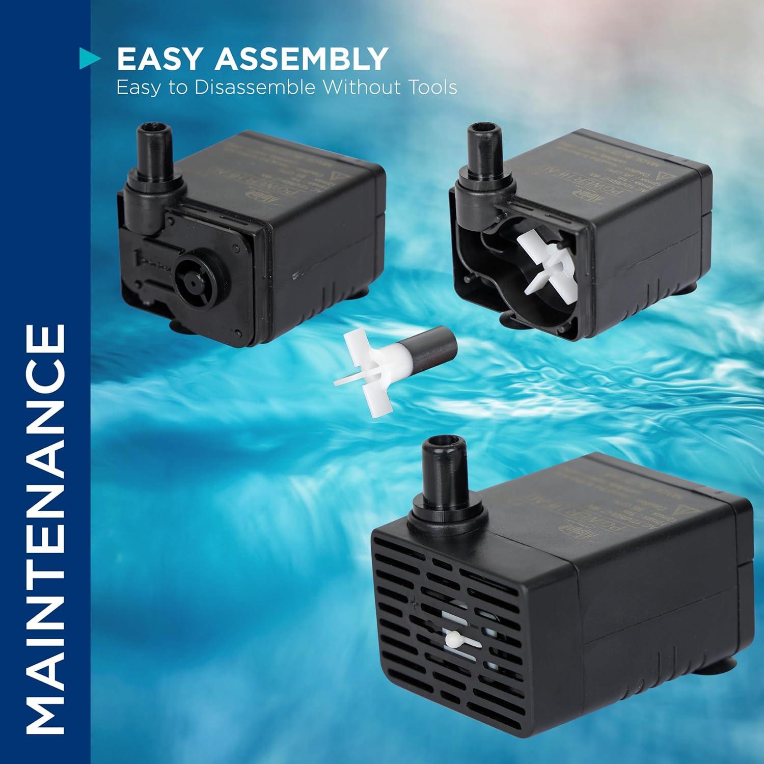 Alpine Corporation Submersible 95 GPH Fountain Pump with 5W Halogen Light for Outdoor Fountains, Birdbaths, Ponds, and Garden Water Features