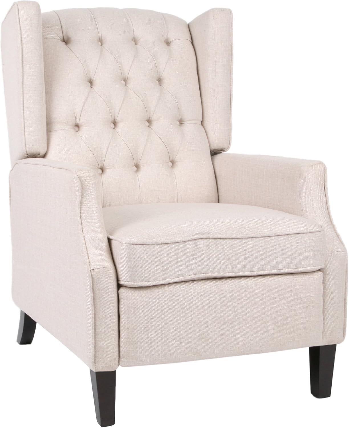 Keating Traditional Wingback Recliner: Pushback, Tufted, Plywood Frame - Christopher Knight Home