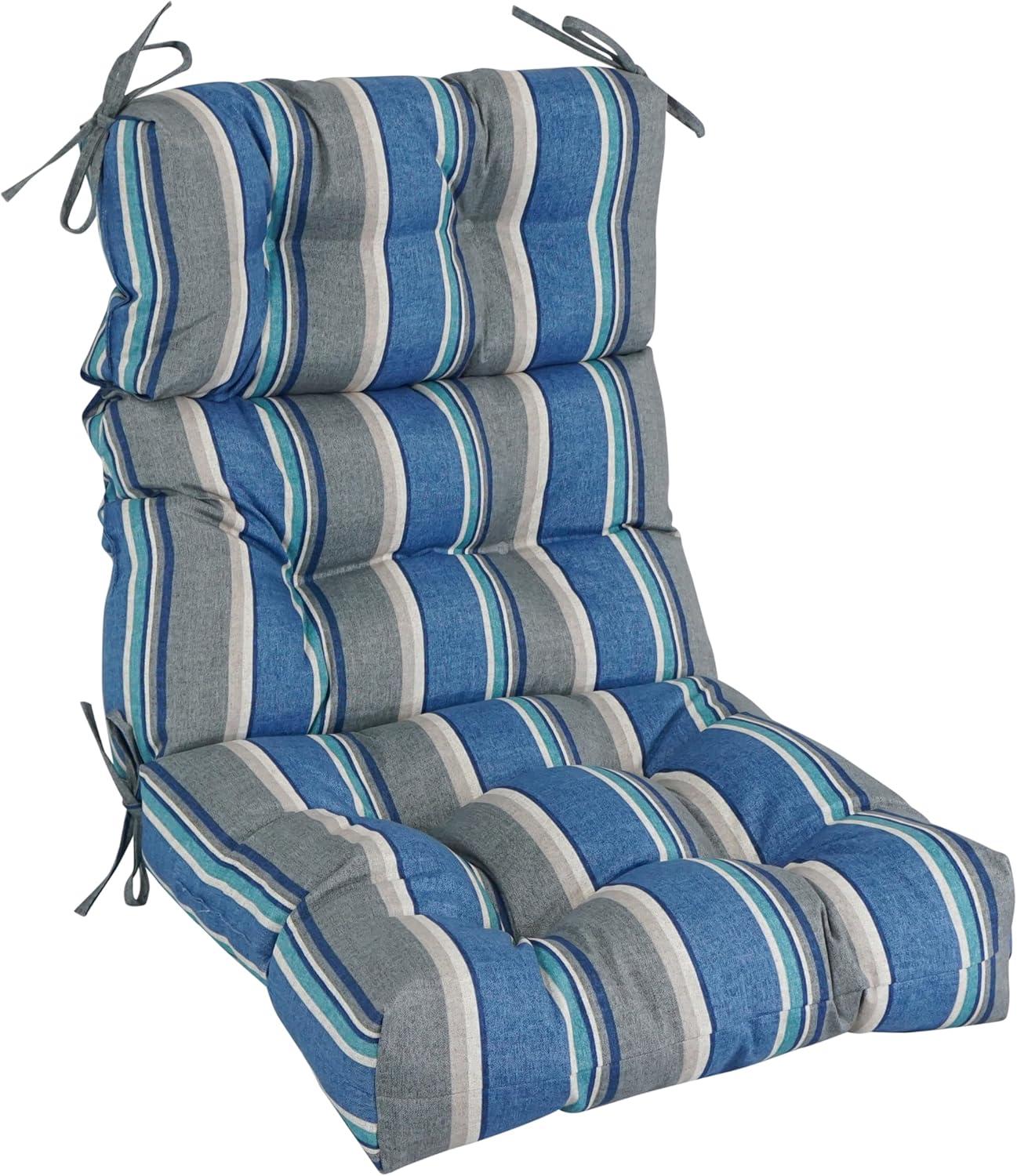 Sovaro Denim Blue and Gray Polyester Outdoor Chair Cushion