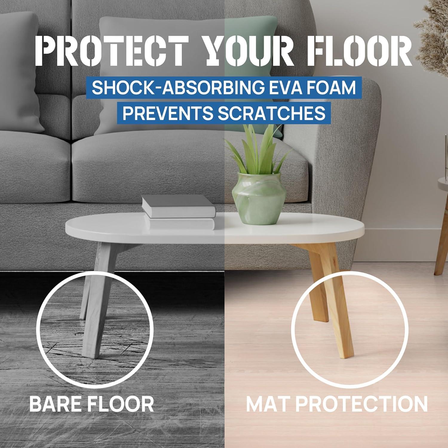 Bme Premium 24" L x 24" W x 0.375" EVA Interlocking Foam Floor Tiles, Non-Slip Gym Mats for Muti-use