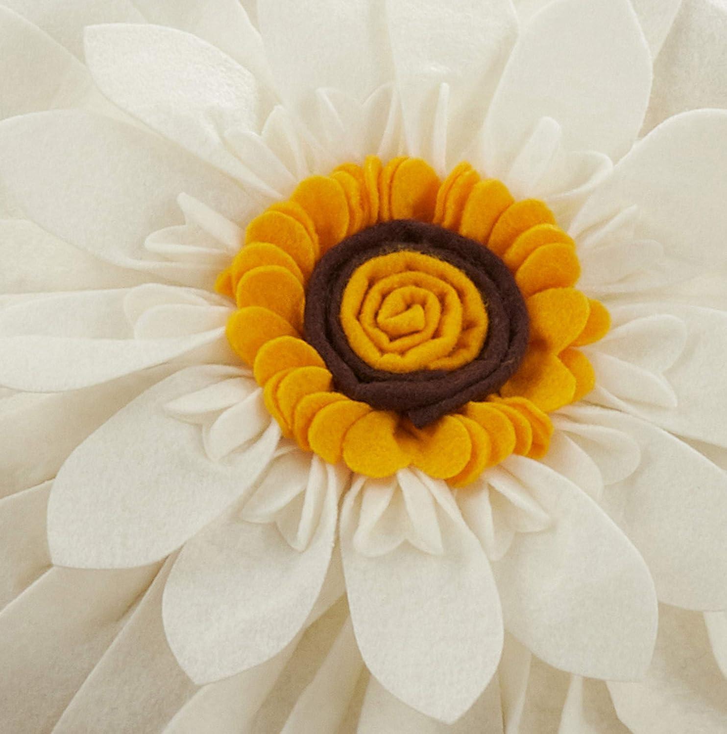 Saro Fleur De Jardin Collection Appliqued Throw Pillow