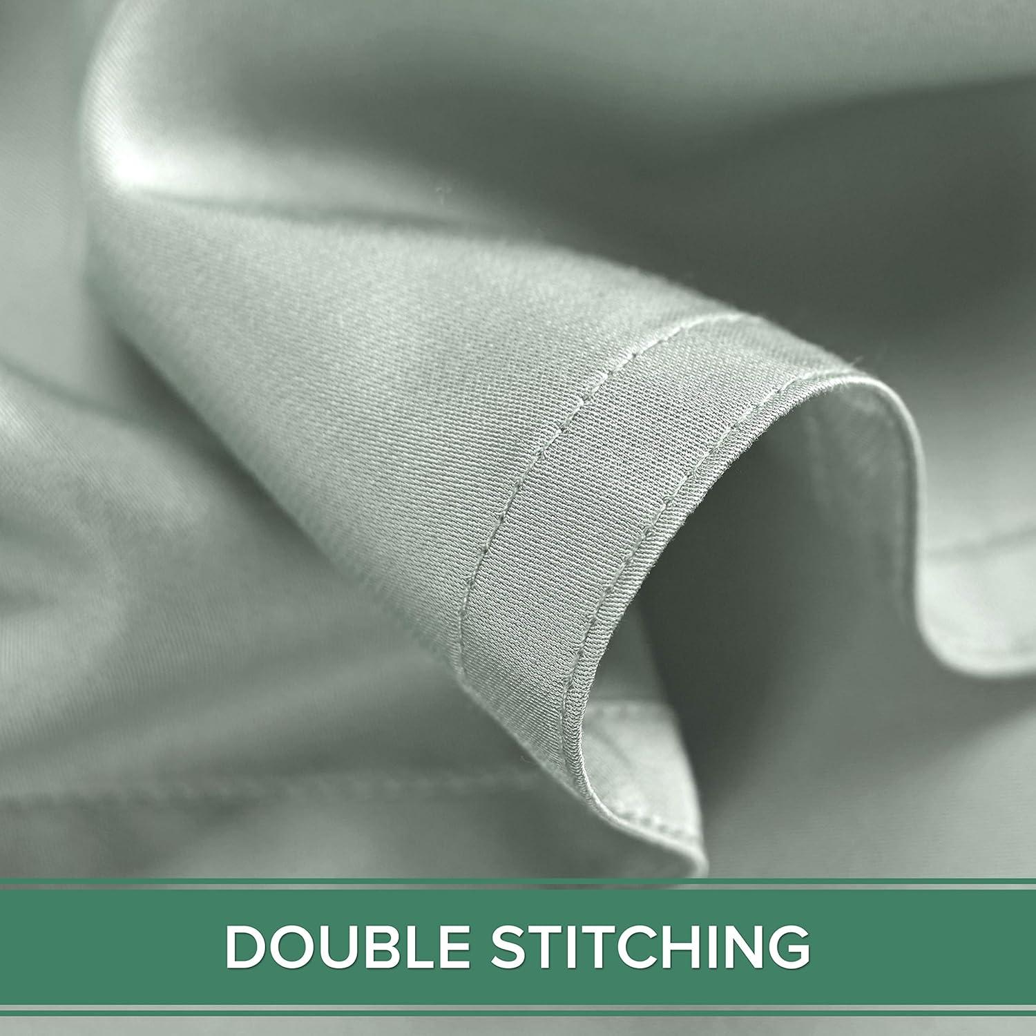 PURE BAMBOO Pillowcases - Queen Size 2-piece Set (20"x30") - Genuine 100% Organic Bamboo Viscose, Luxuriously Soft & Cooling, Double Stitching, Envelope Closure (2 Queen Pillowcases, Sea Glass)