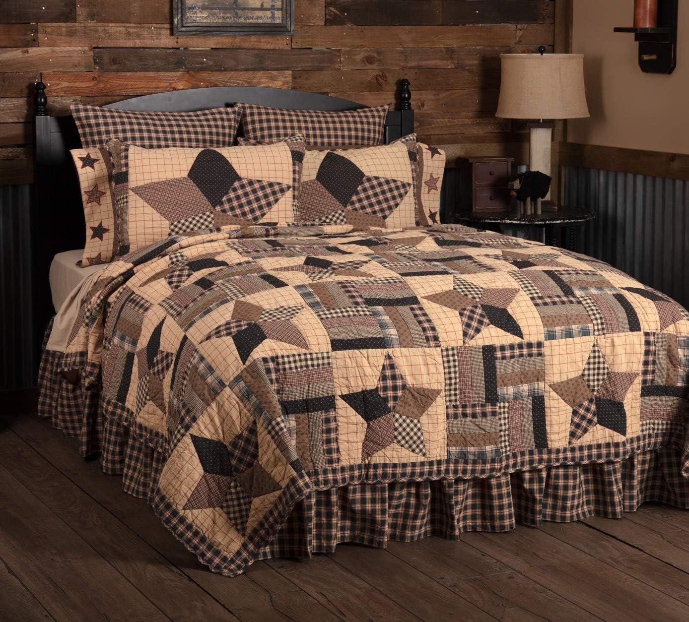 VHC Brands Bingham Farmhouse / Country Cotton Patchwork Quilt