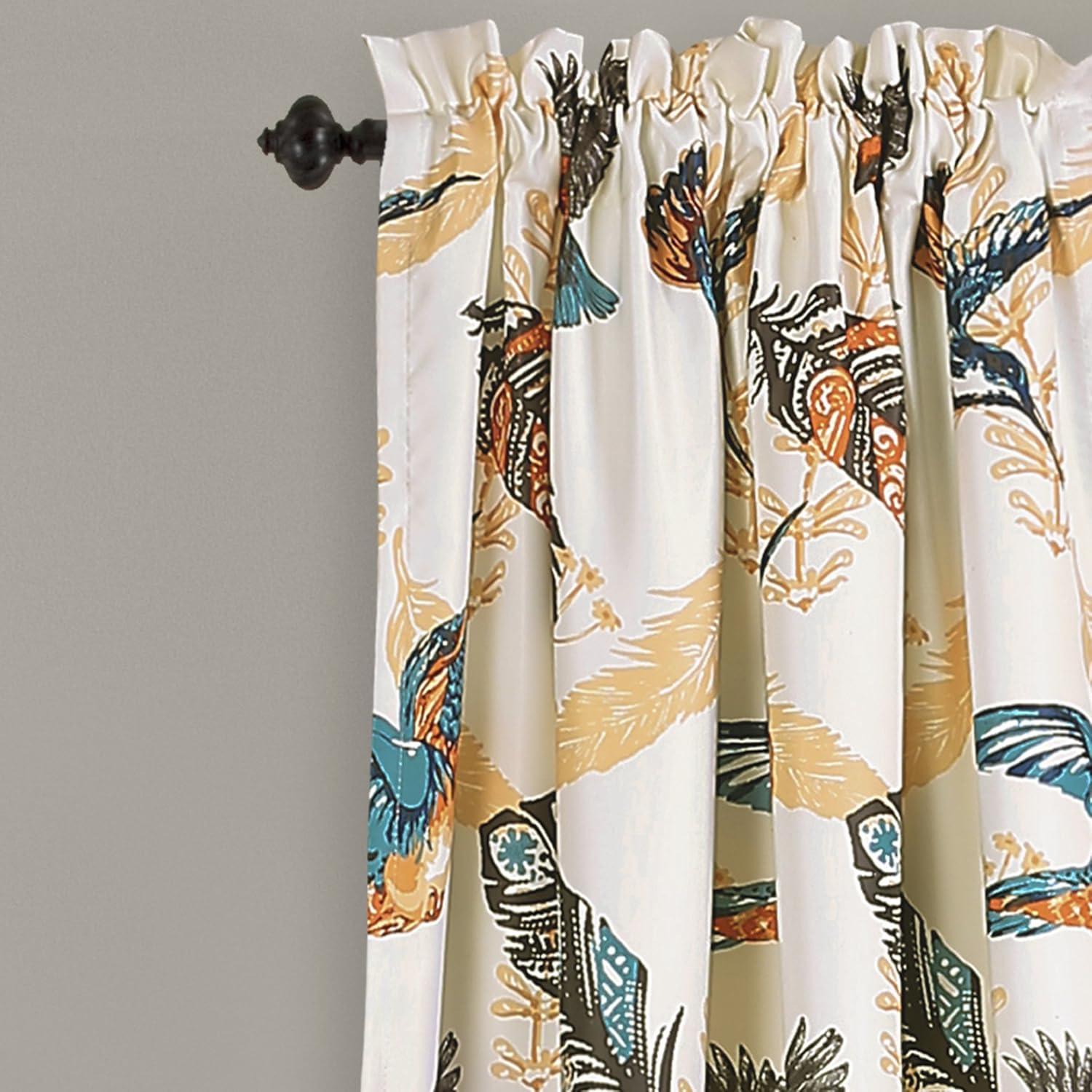 Bird Breeze Polyester Room Darkening Curtain Pair (Set of 2)