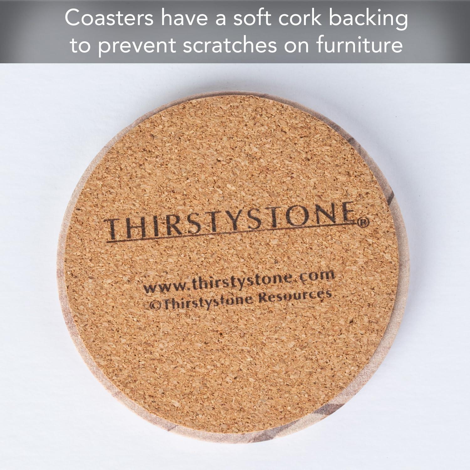 Thirstystone Cinnabar All Natural Sandstone Coaster 4-Pack