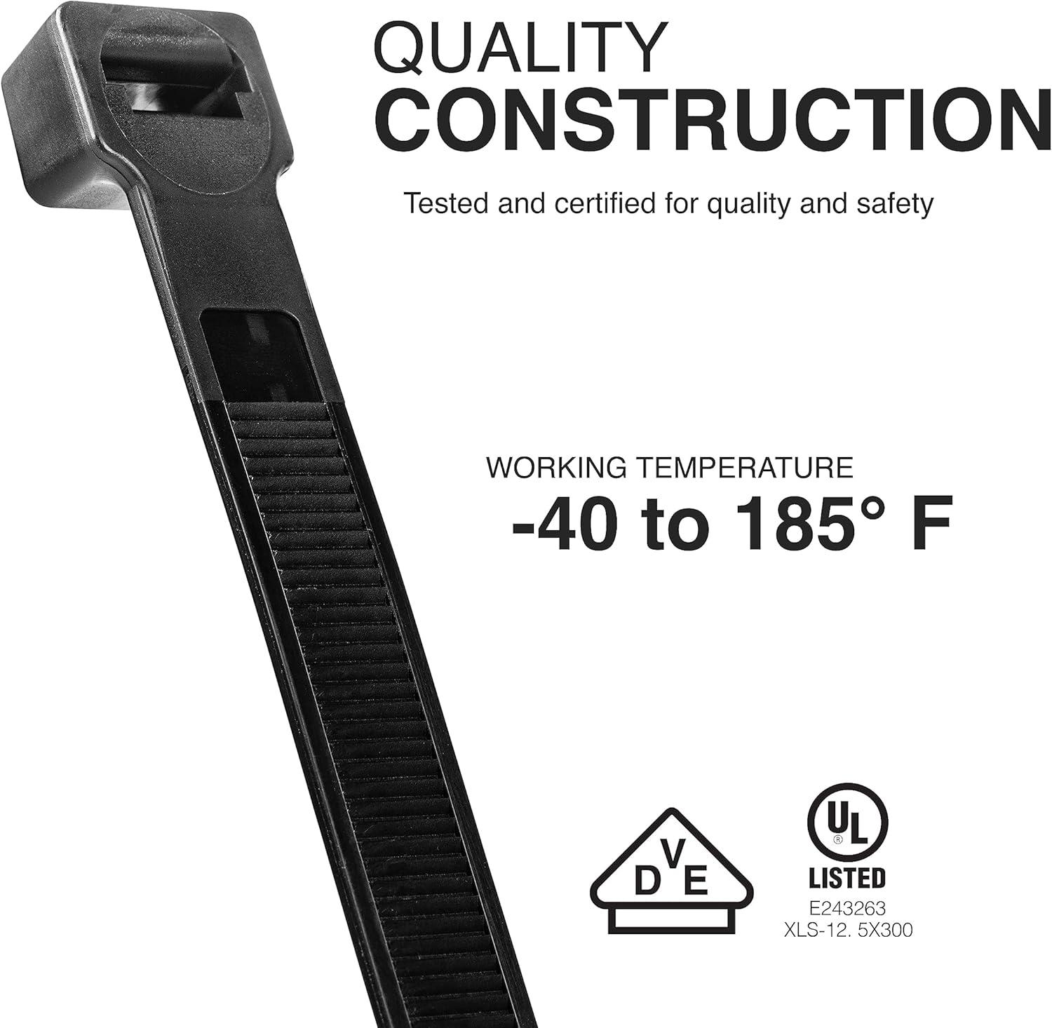 TR Industrial Ultra Heavy Duty Multi-Purpose UV Cable Ties (11.8")