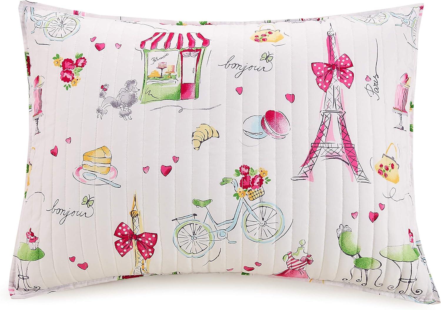 Pretty in Paris Reversible Pink Quilt Set