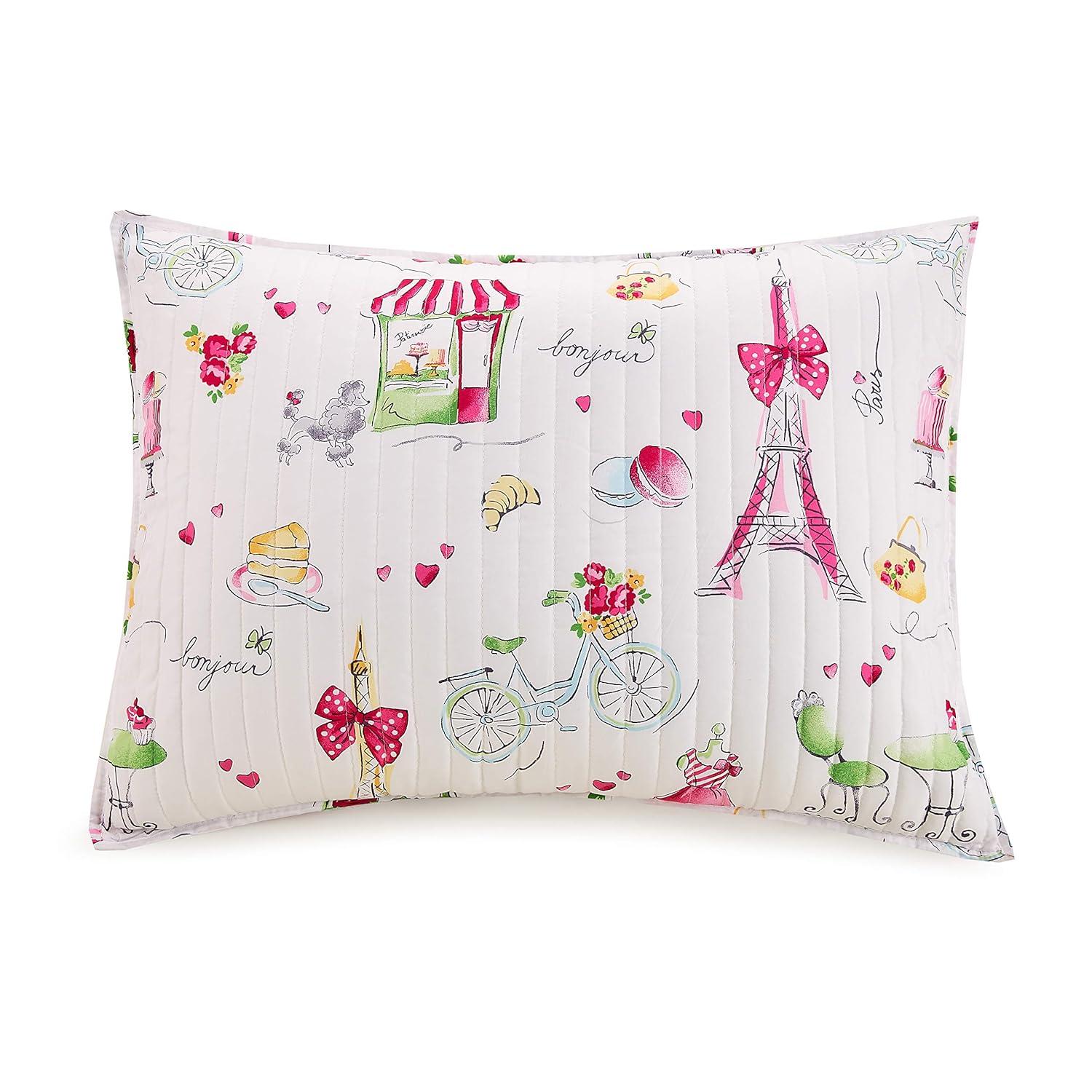 Urban Playground Pretty in Paris Reversible Pink Quilt Set