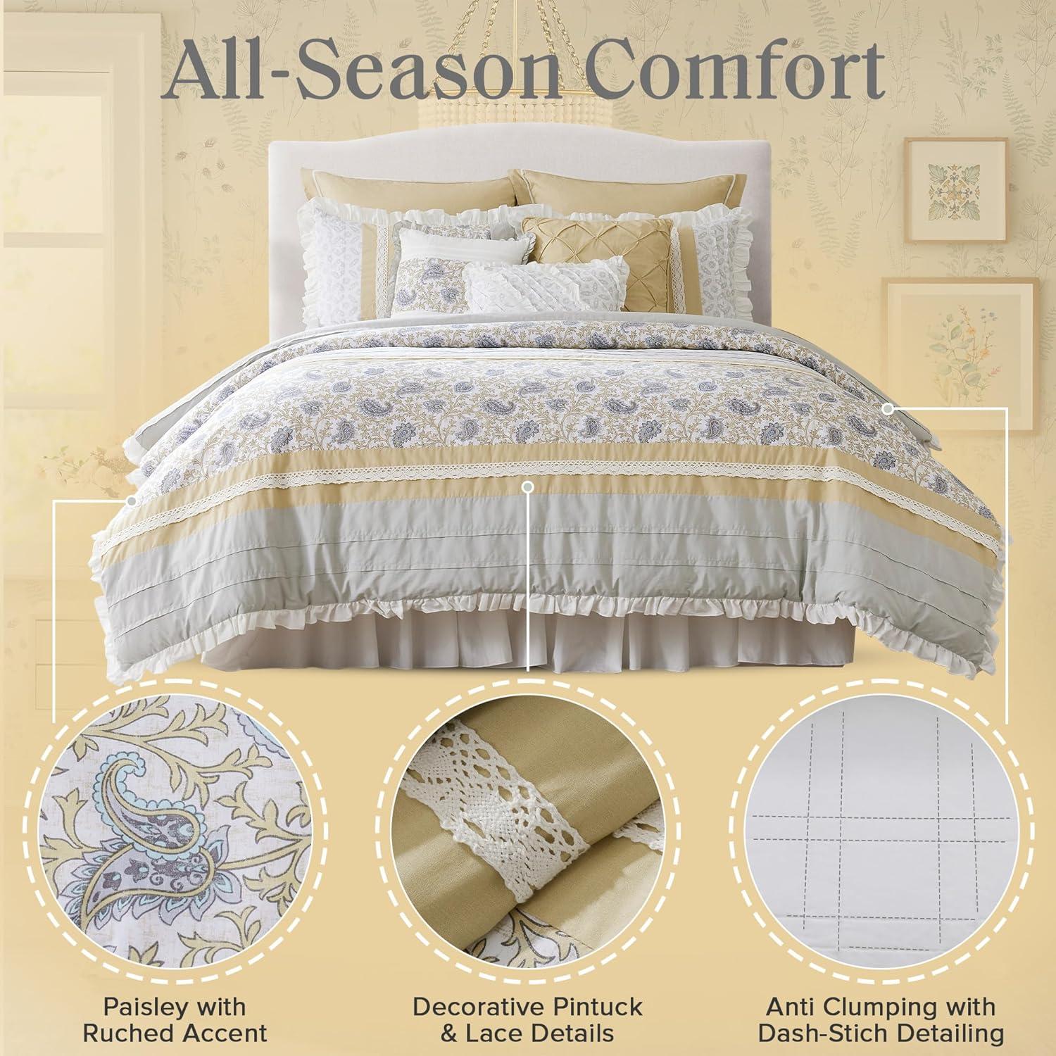 Madison Park Dawn 9 Piece Cotton Percale Comforter Set