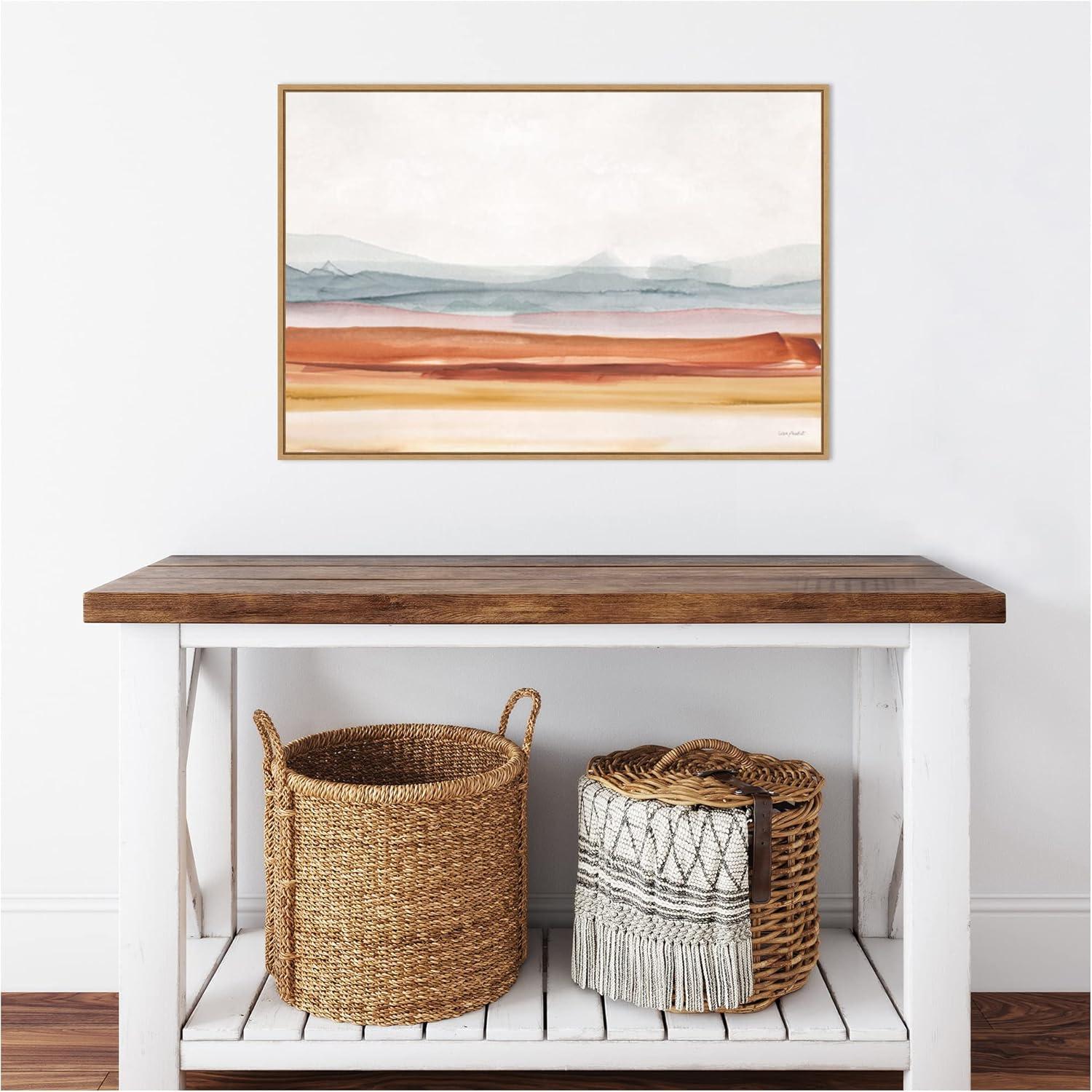 Sierra Hills Abstract Landscape Canvas Print with Maple Frame