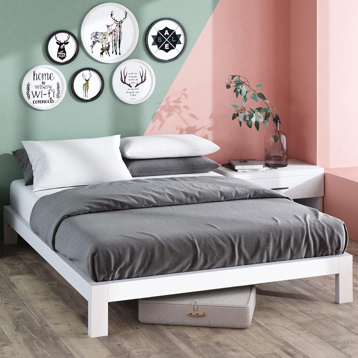 Arnav 10" Metal Platform Bed Frame White - Zinus