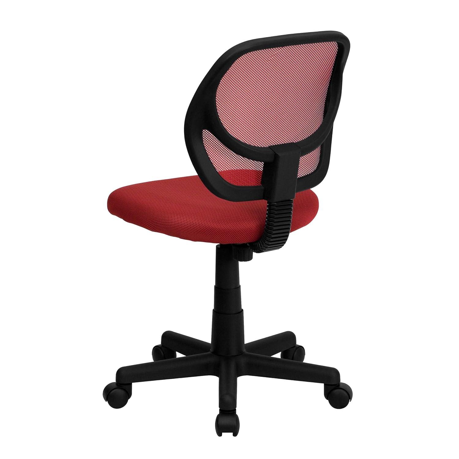 Low Back Red Mesh Swivel Task Office Chair with Lumbar Support