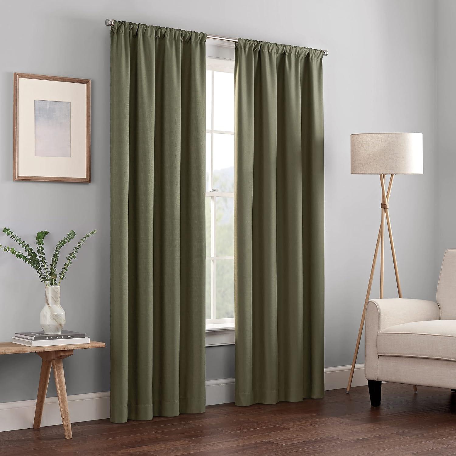 Kendall Artichoke Green Blackout Rod Pocket Curtain Panel 42" x 95"