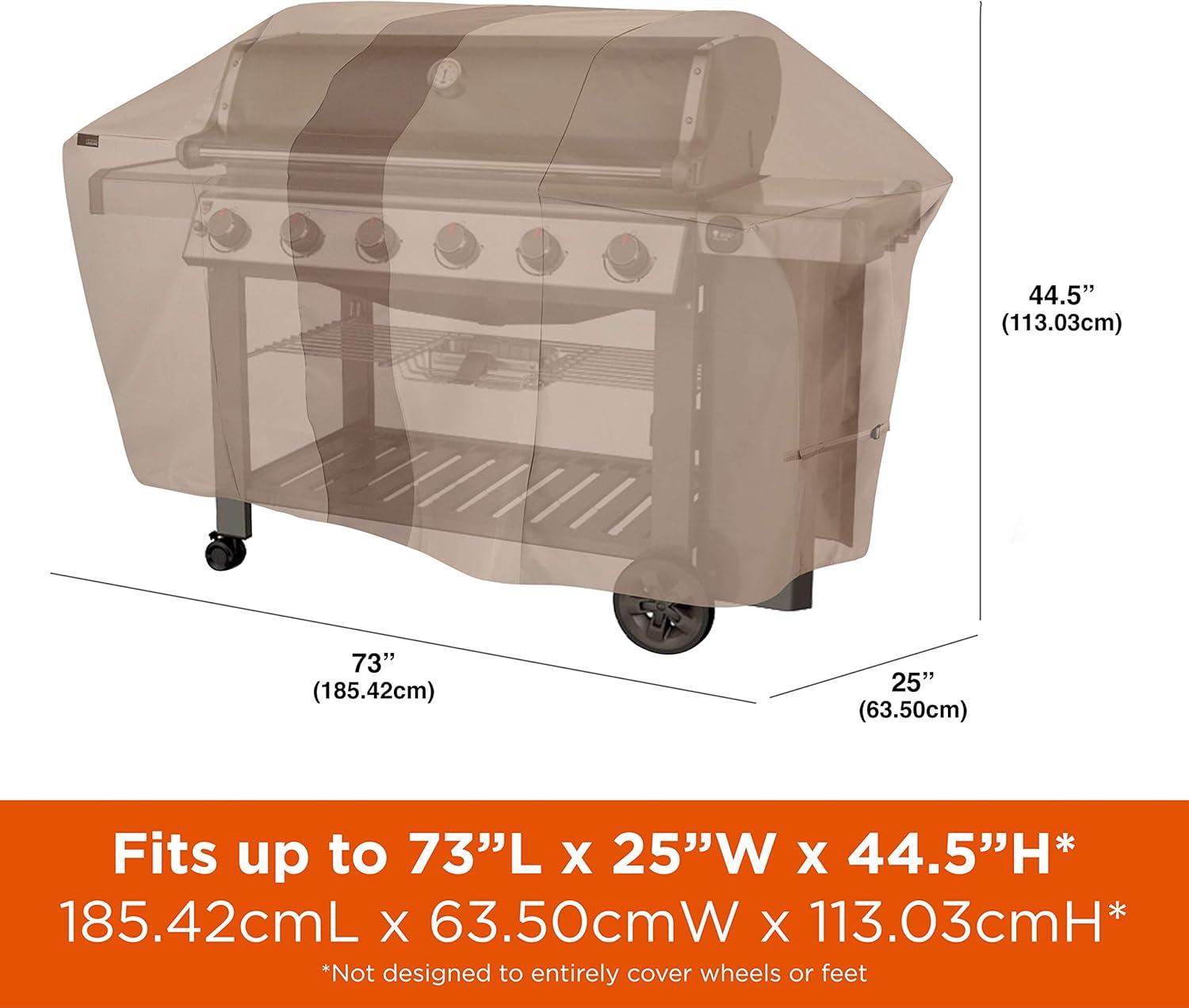 Modern Leisure Monterey 73 in. Outdoor Patio Grill Cover, 73"L x 25"W x 44.5"H, Beige