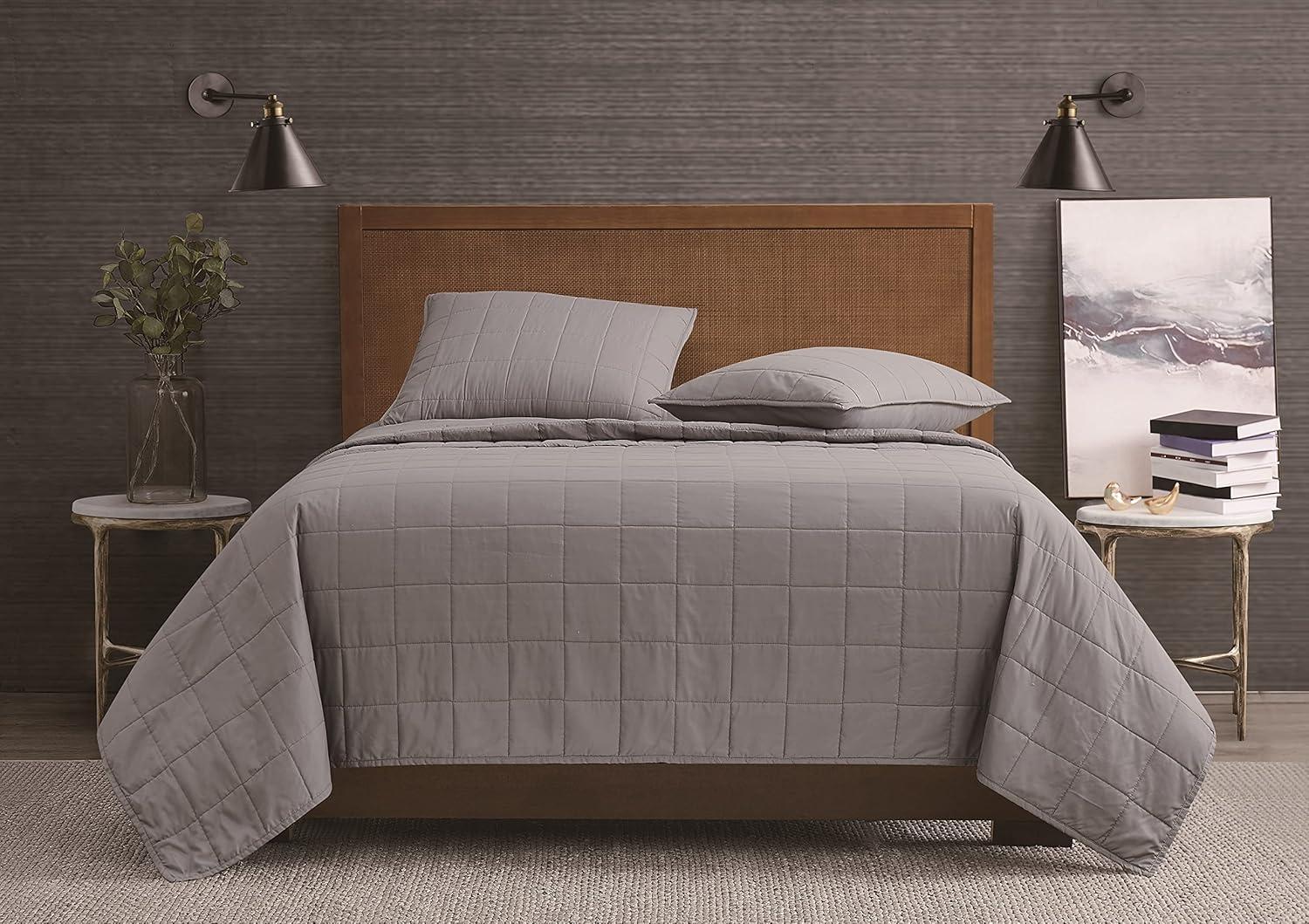 London Fog Garment Wash Solid Quilt Set