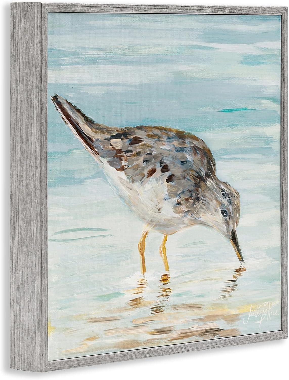Stupell Industries Sandpiper Hunting on Beach Coast Shallow Nautical Waters Graphic Art