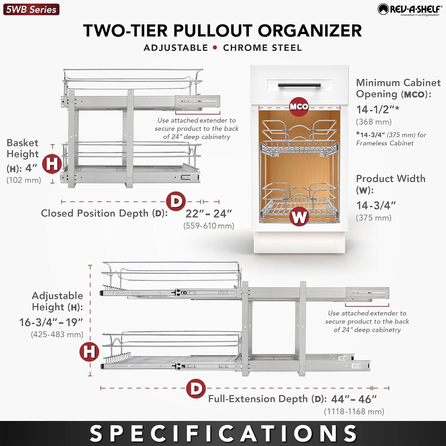 Rev-A-Shelf Kitchen Cabinet Pullout Shelf Organizer