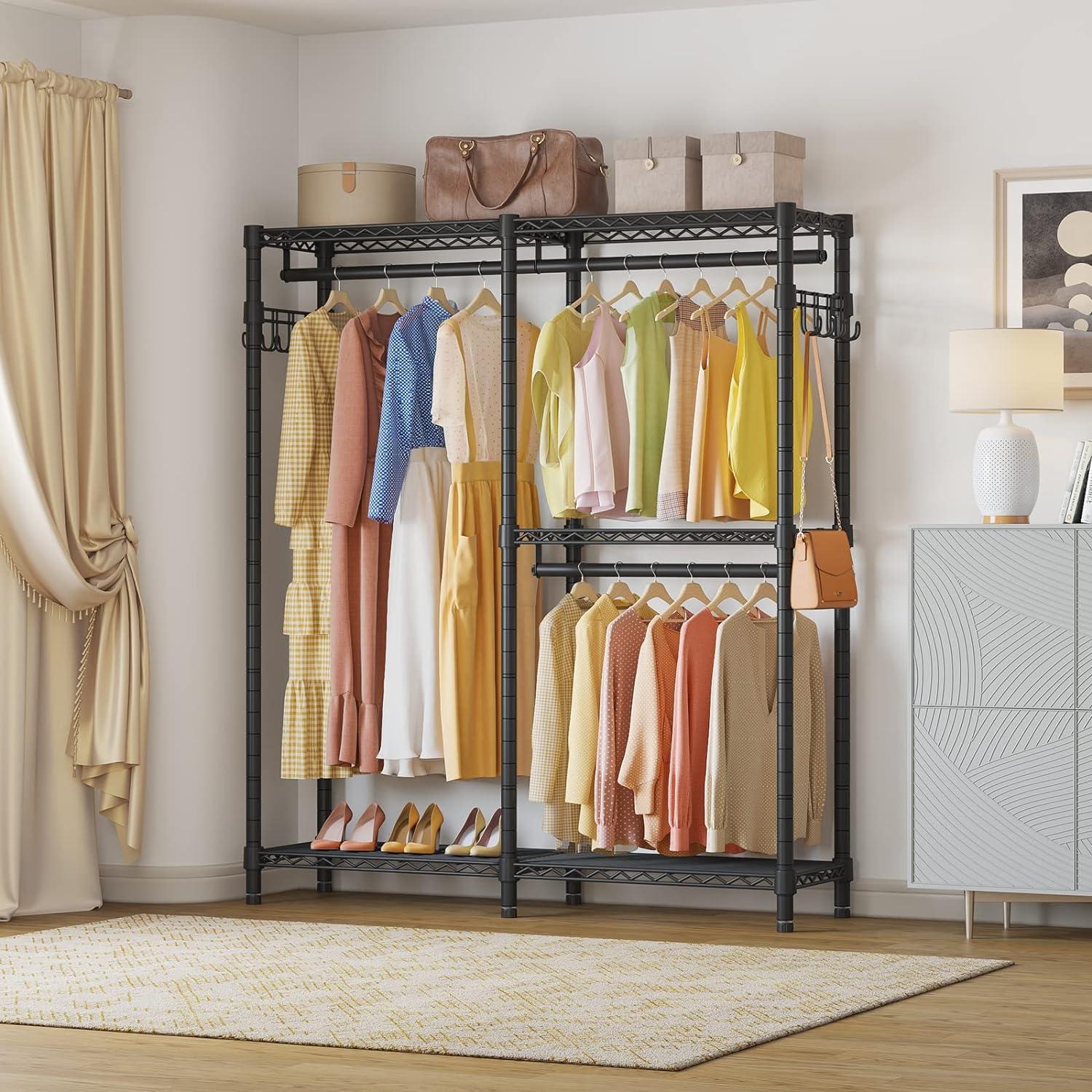 Black Heavy Duty Wire Freestanding Closet Organizer