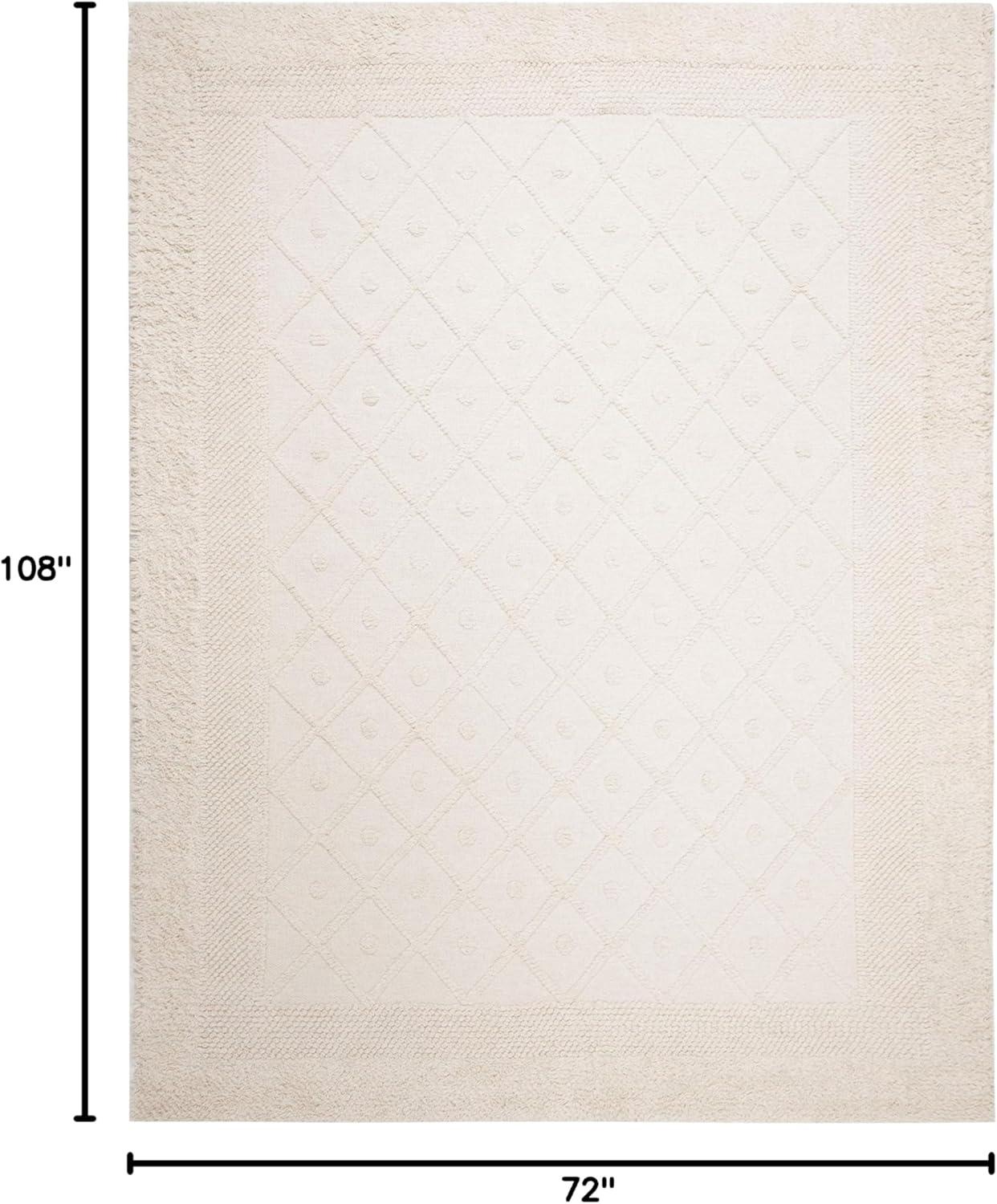 SAFAVIEH Kenya Ulysses Solid Geometric Area Rug, Ivory, 6' x 9'