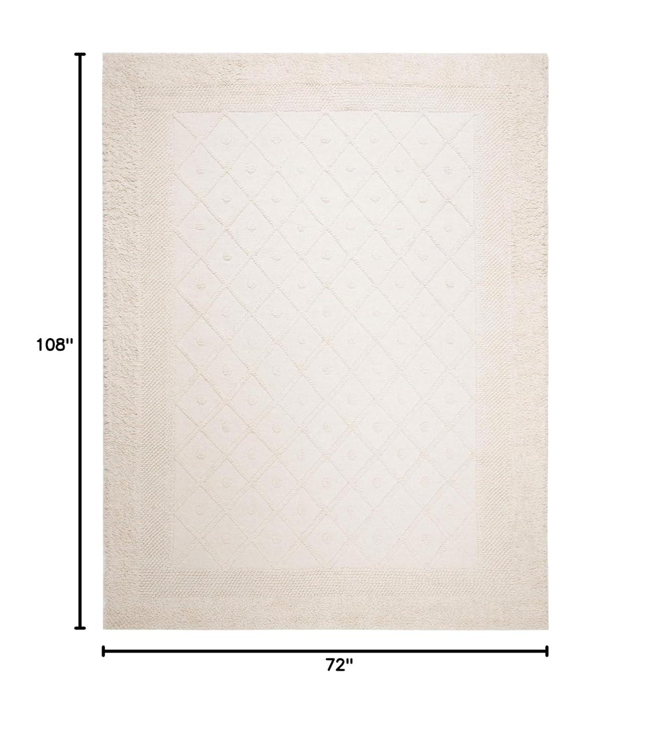 SAFAVIEH Kenya Ulysses Solid Geometric Area Rug, Ivory, 6' x 9'