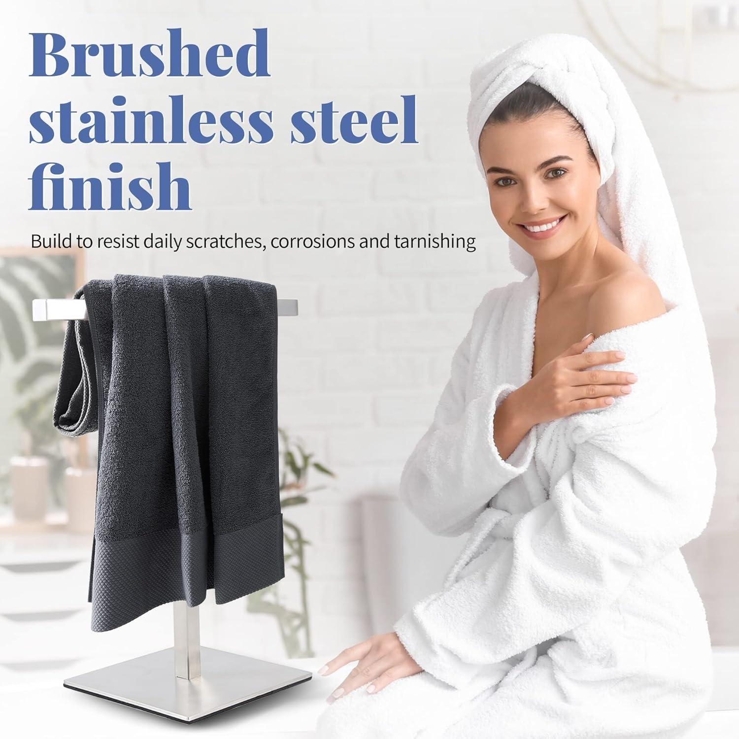 Bathroom Hand Towel Holder Stand，T-Shape Hand Towel Holder Stand SUS304 Stainless Steel for Bathroom，Kitchen or Vanity Countertop