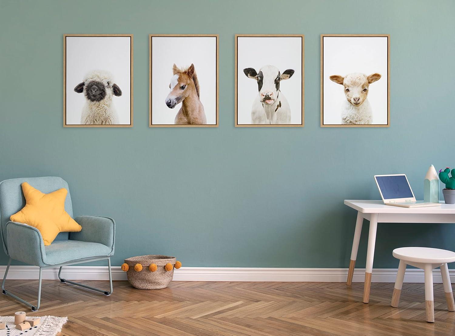 18" x 24" Sylvie Animal Studio Black Nosed Sheep Frame Canvas by Amy Peterson - Kate & Laurel All Things Decor