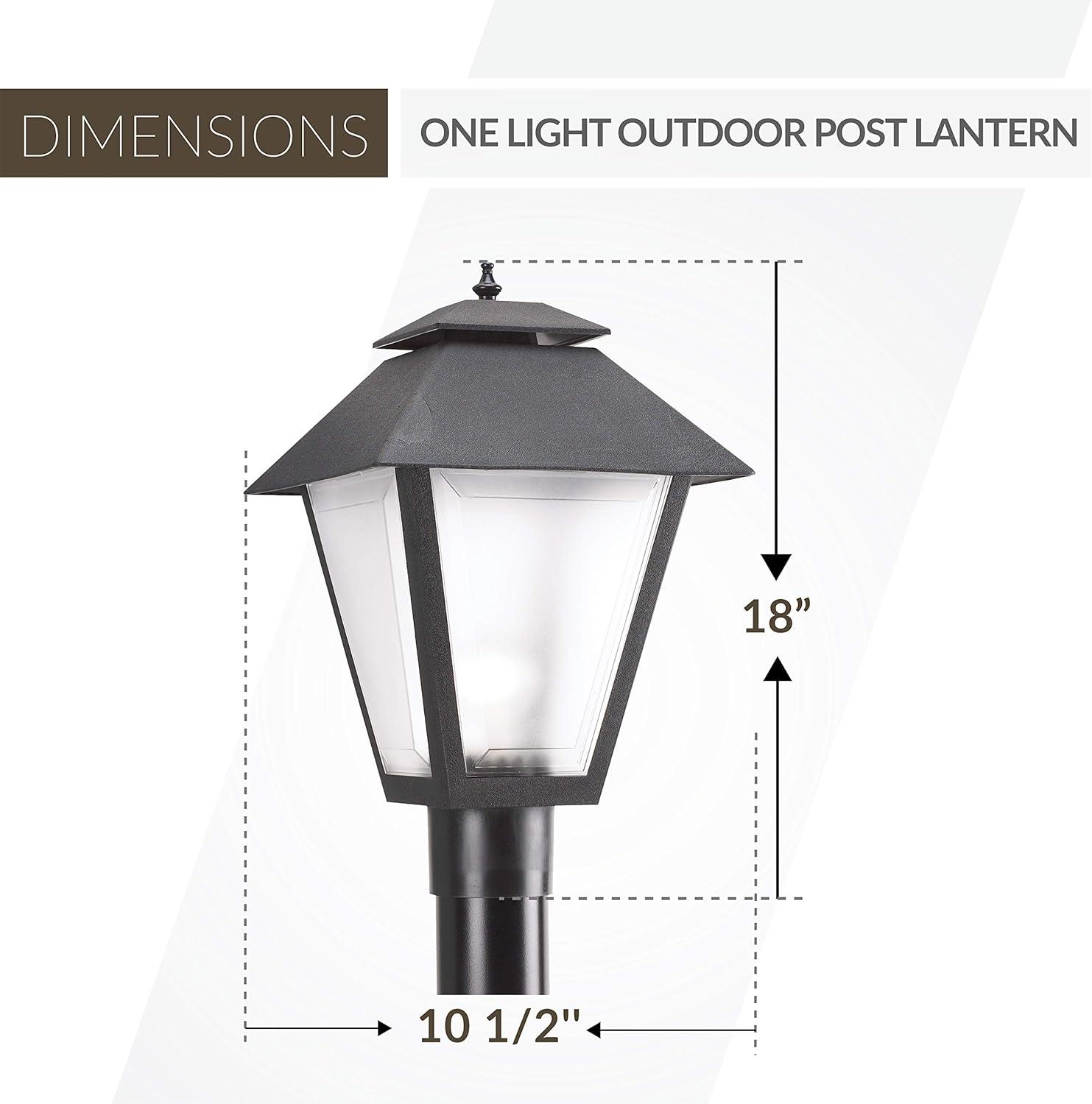 Black Frosted Acrylic Outdoor Post Lantern Light