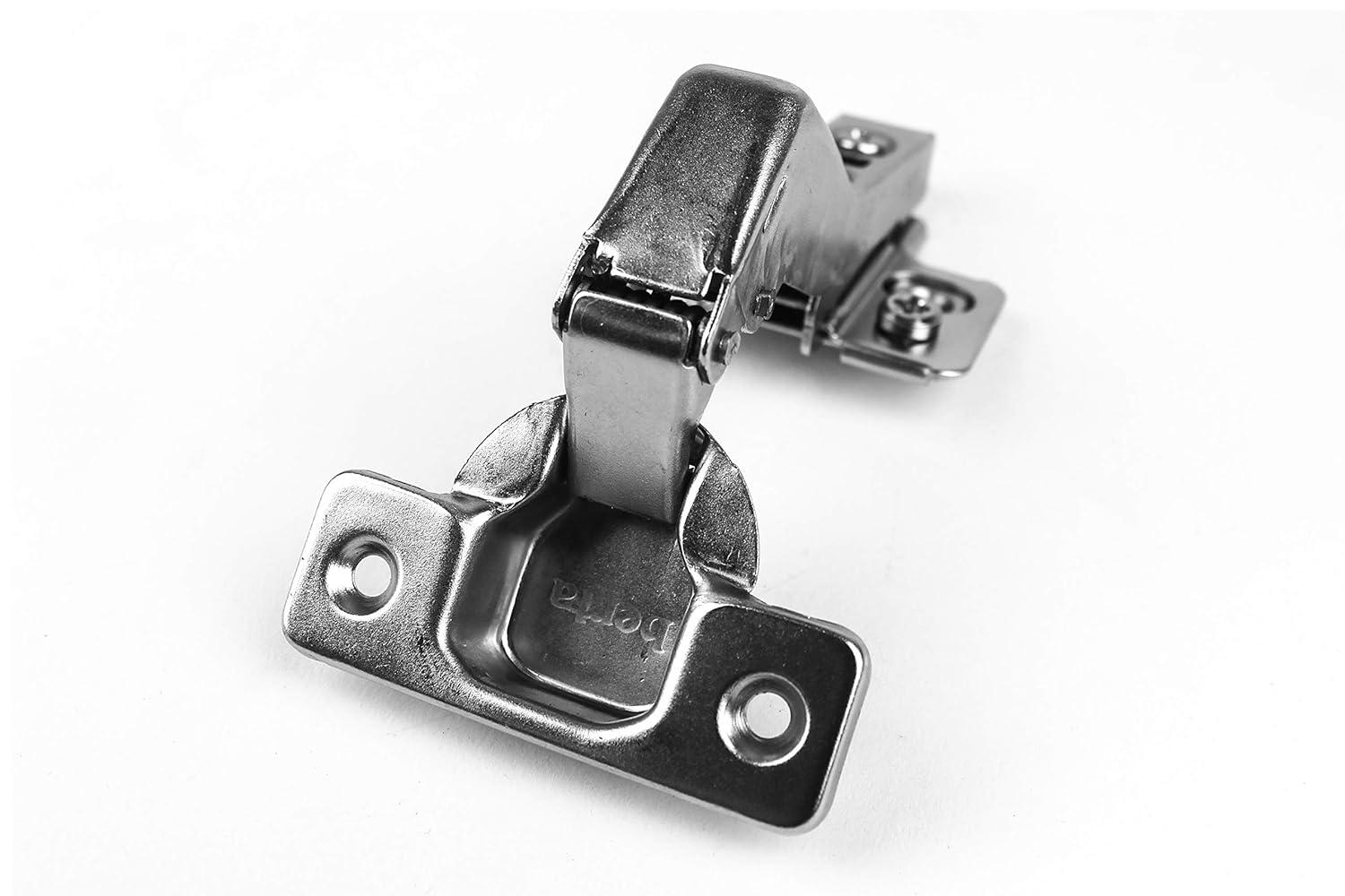 Berta 2-Pack Frameless Soft-Close Cabinet Hinges, 3D Adjustable Clip-On with Mounting Screws for 45° Corner Applications – Durable & Easy to Install