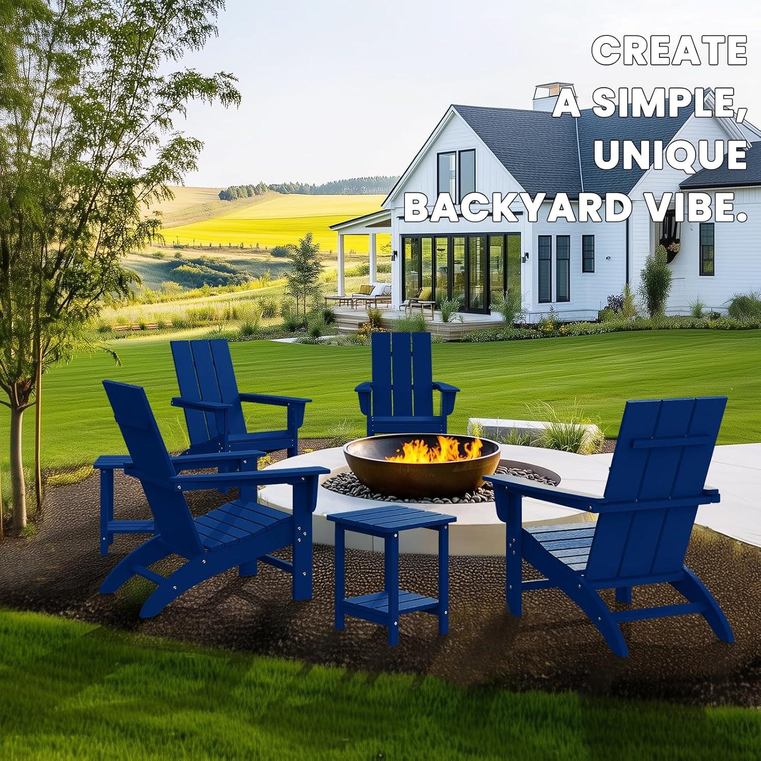 Modern Adirondack High-Density Polyethylene (HDPE) Outdoor Adirondack Chair