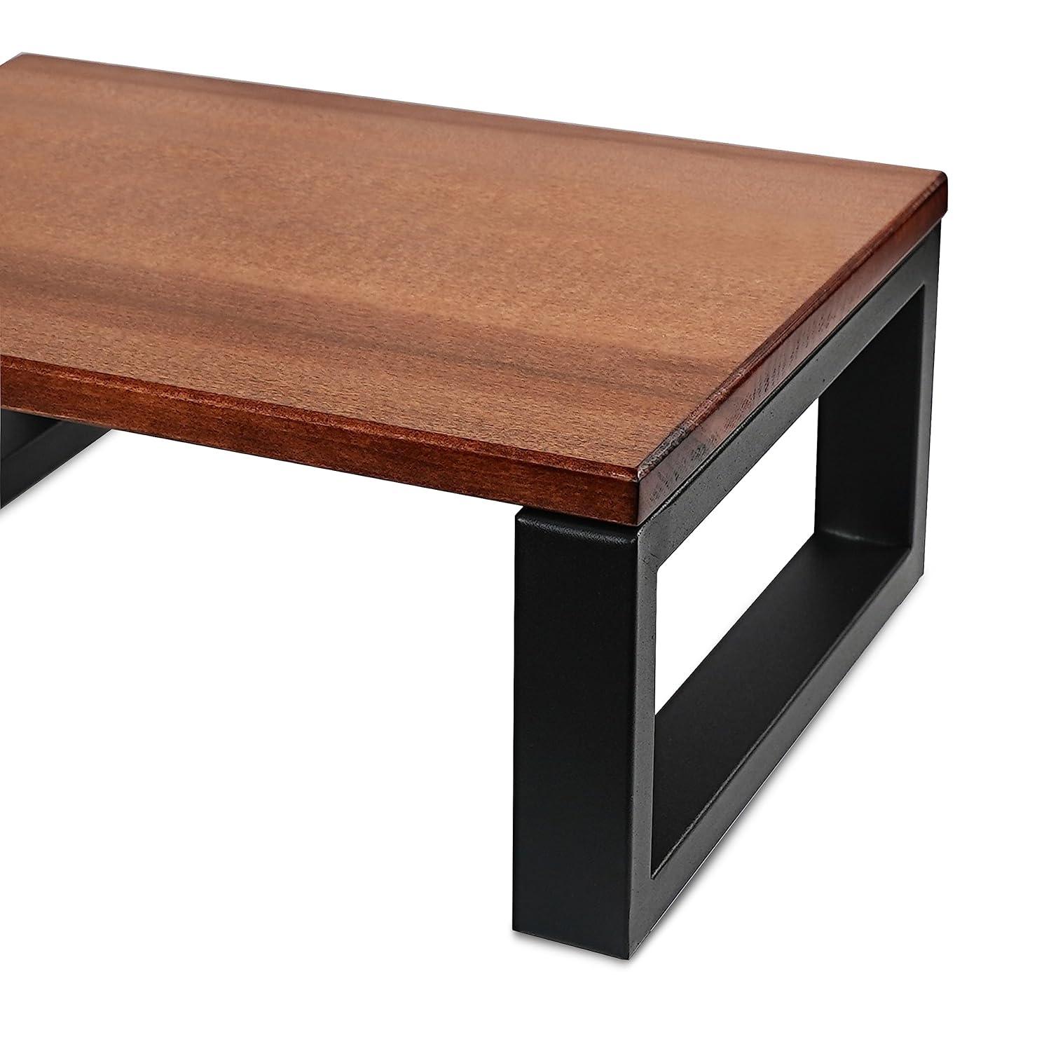 Chocolate Brown Solid Hardwood and Metal Portable Step Stool