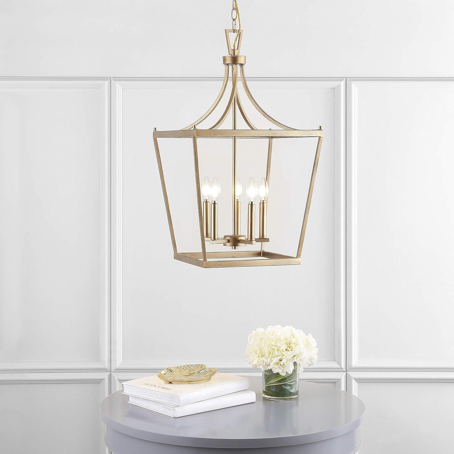 Safavieh Kenris 5 Light Industrial Pendant, Gold Painted