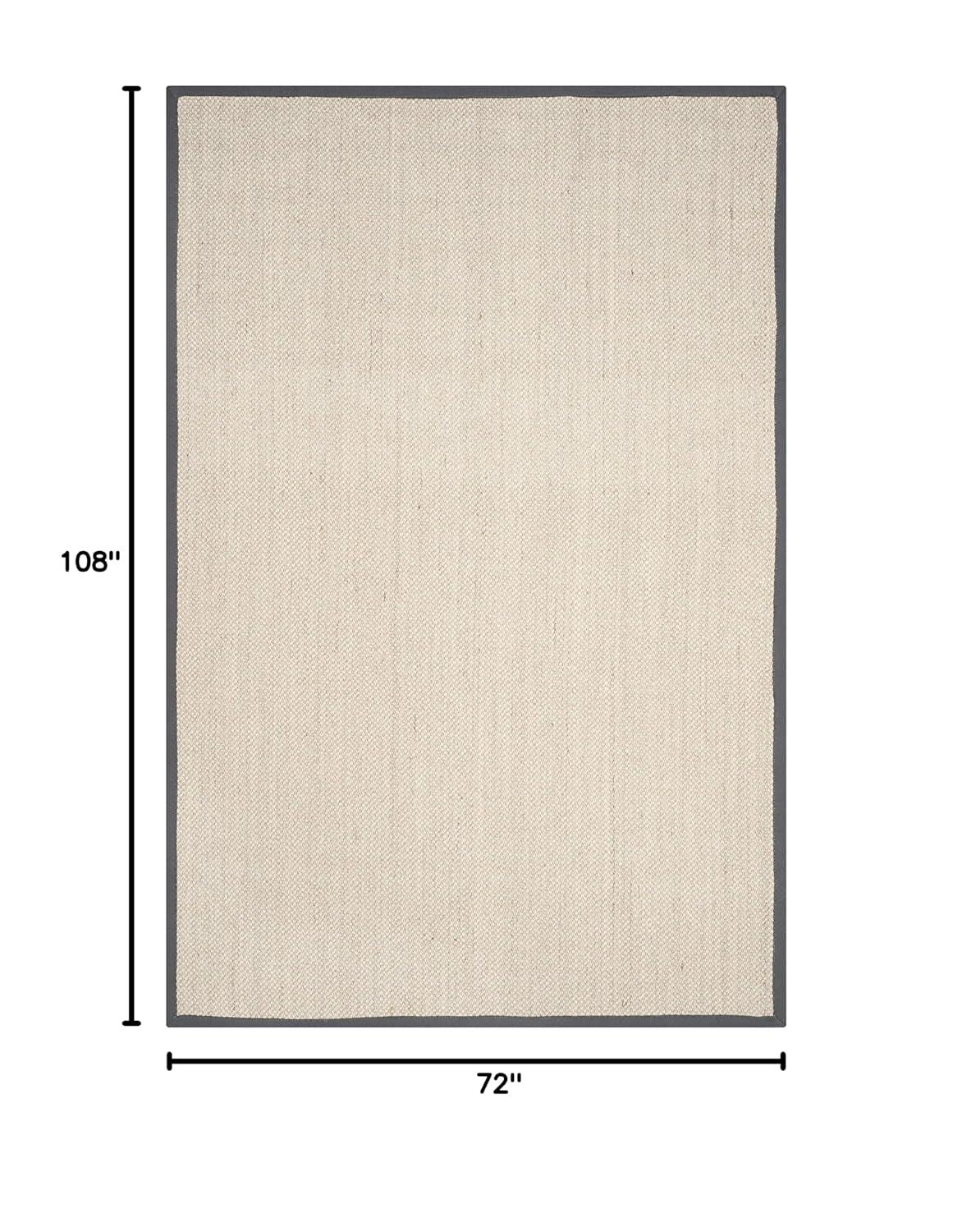 Debroh Natural Fiber Sisal With Latex Solid Color Rug