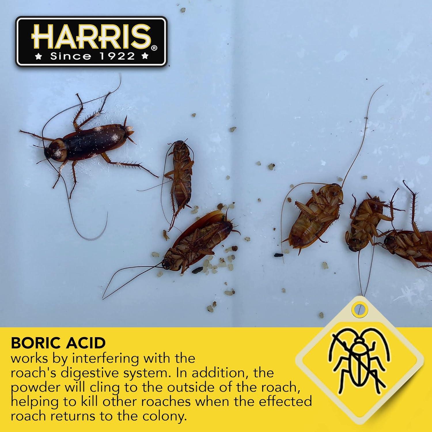 Harris Boric Acid Roach Killer Powder with Lure, Indoor Use, 16oz