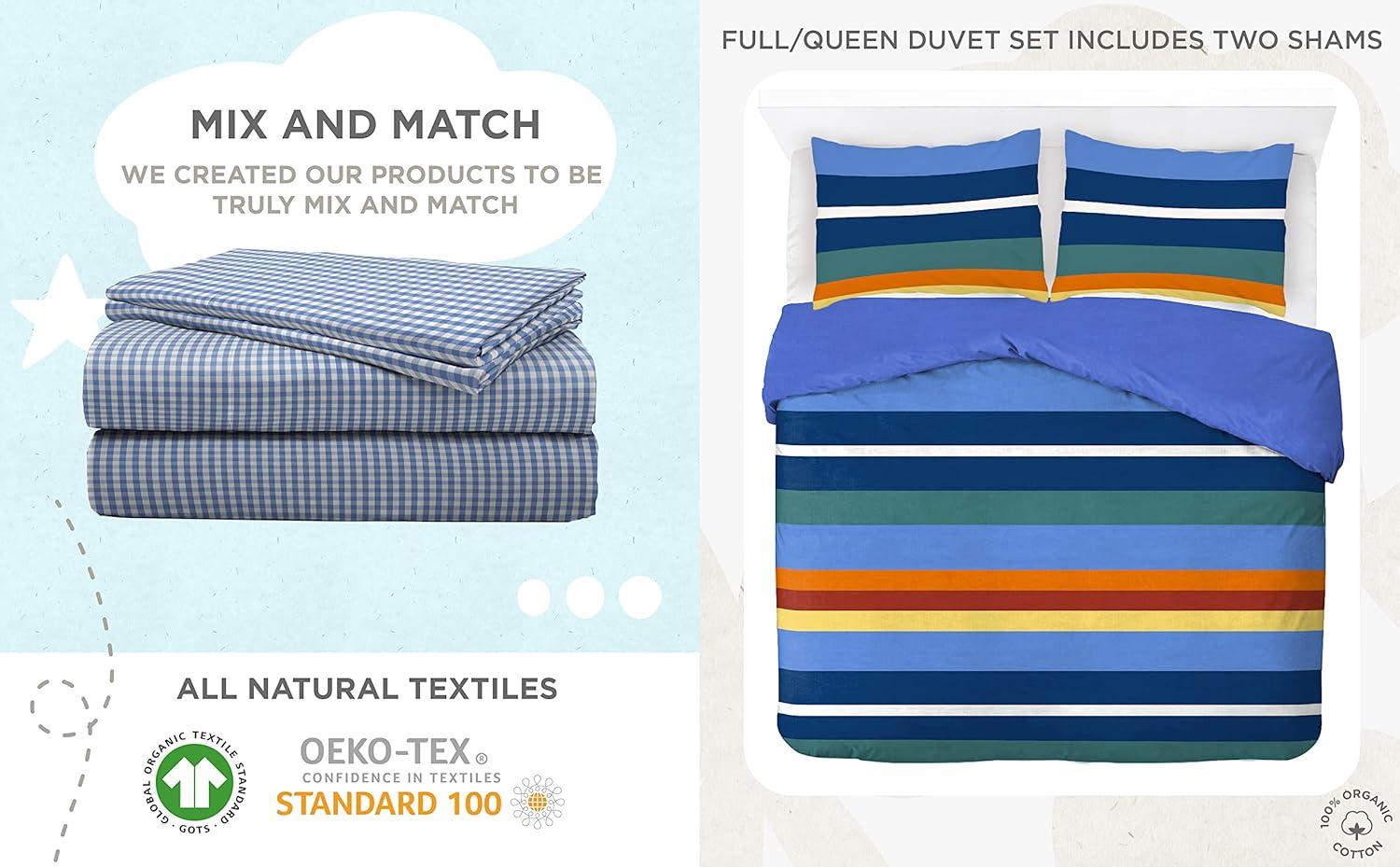 Saturday Park Saturday Park Vintage Stripe 100% Organic Cotton Duvet Cover & Sham Set