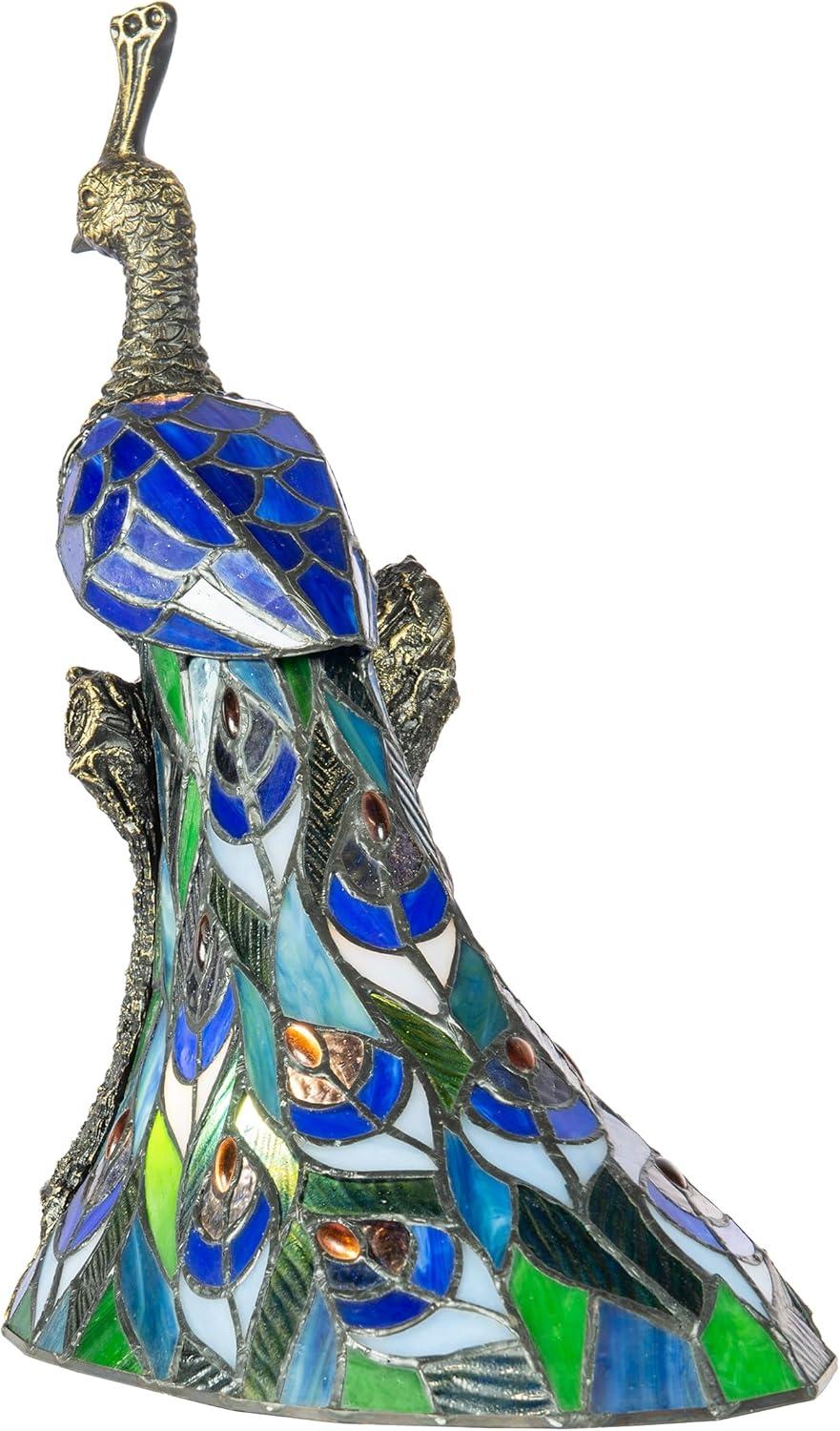 Dale Tiffany 1-Light Resin & Art Glass Accent Lamp in Bronze/Blue