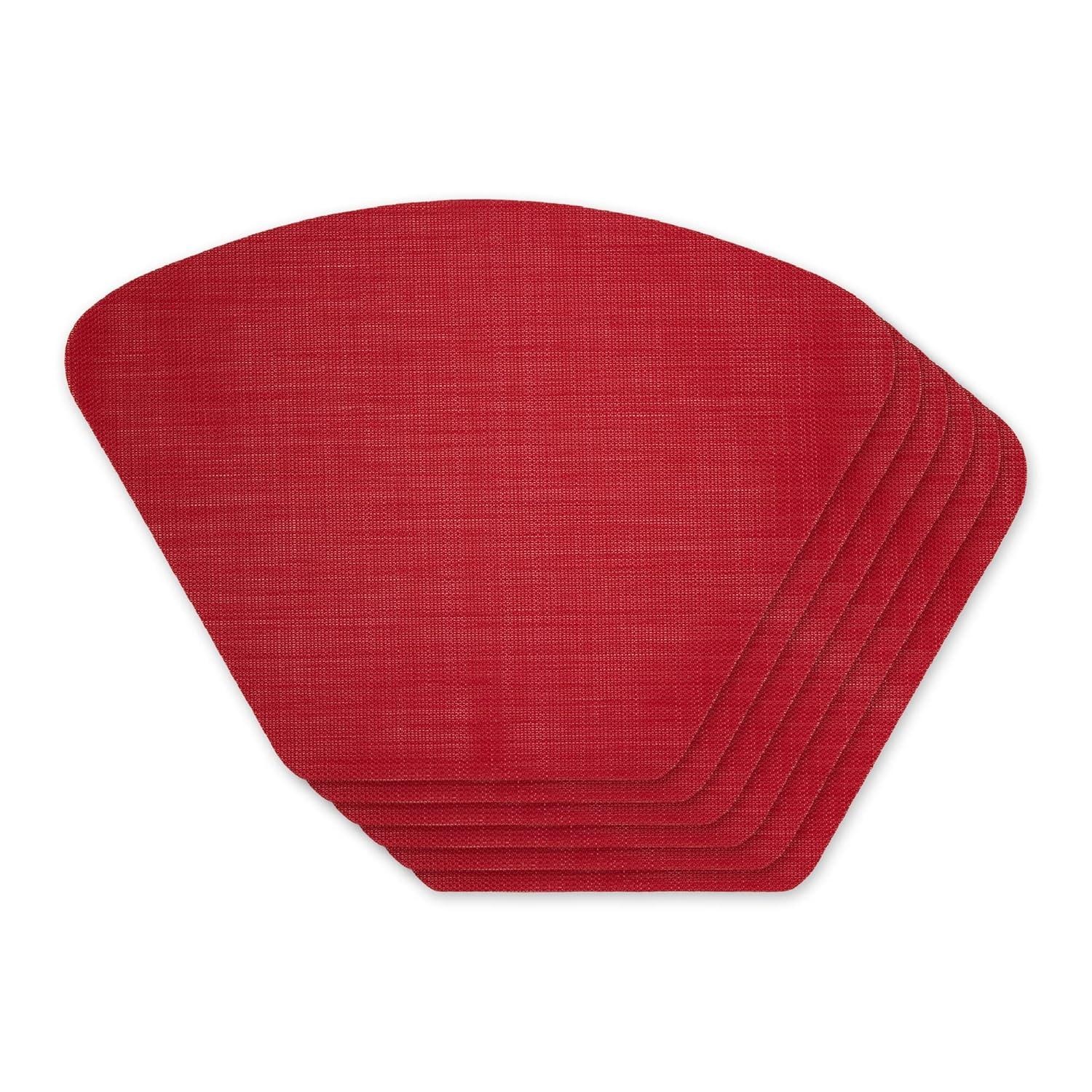 Tango Red Solid Wedge Table Placemat (Set of 6)