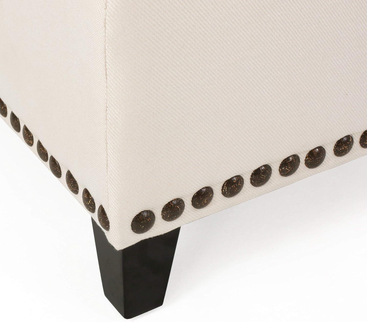 Isra Storage Ottoman - Beige - Christopher Knight Home: Studded, Upholstered, No Assembly Required