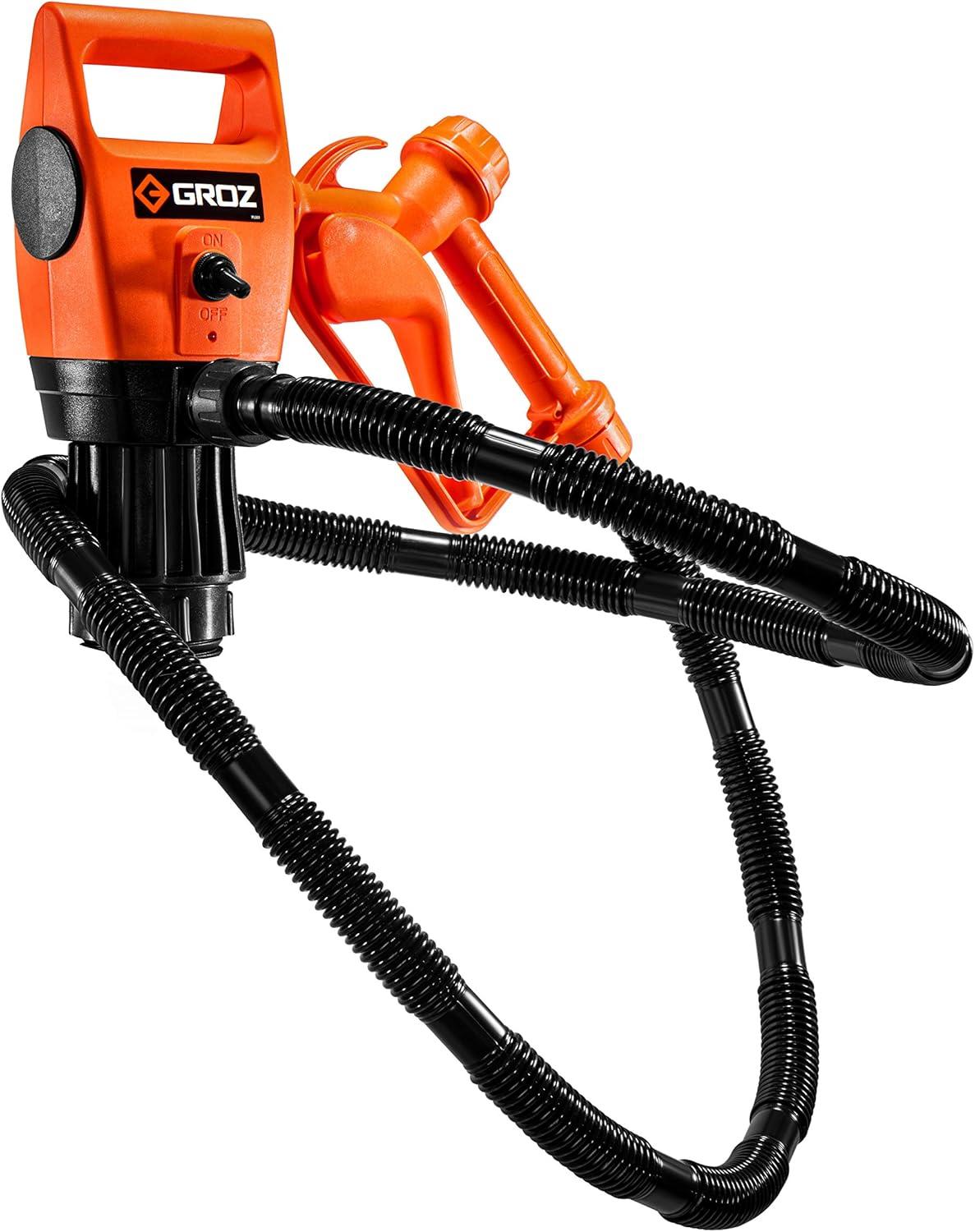 GROZ Electric Drum Pump | 12V DC | Adjustable 33.5-49" Tube for 55 Gal Drums | Multi-Fluid Transfer (45503)