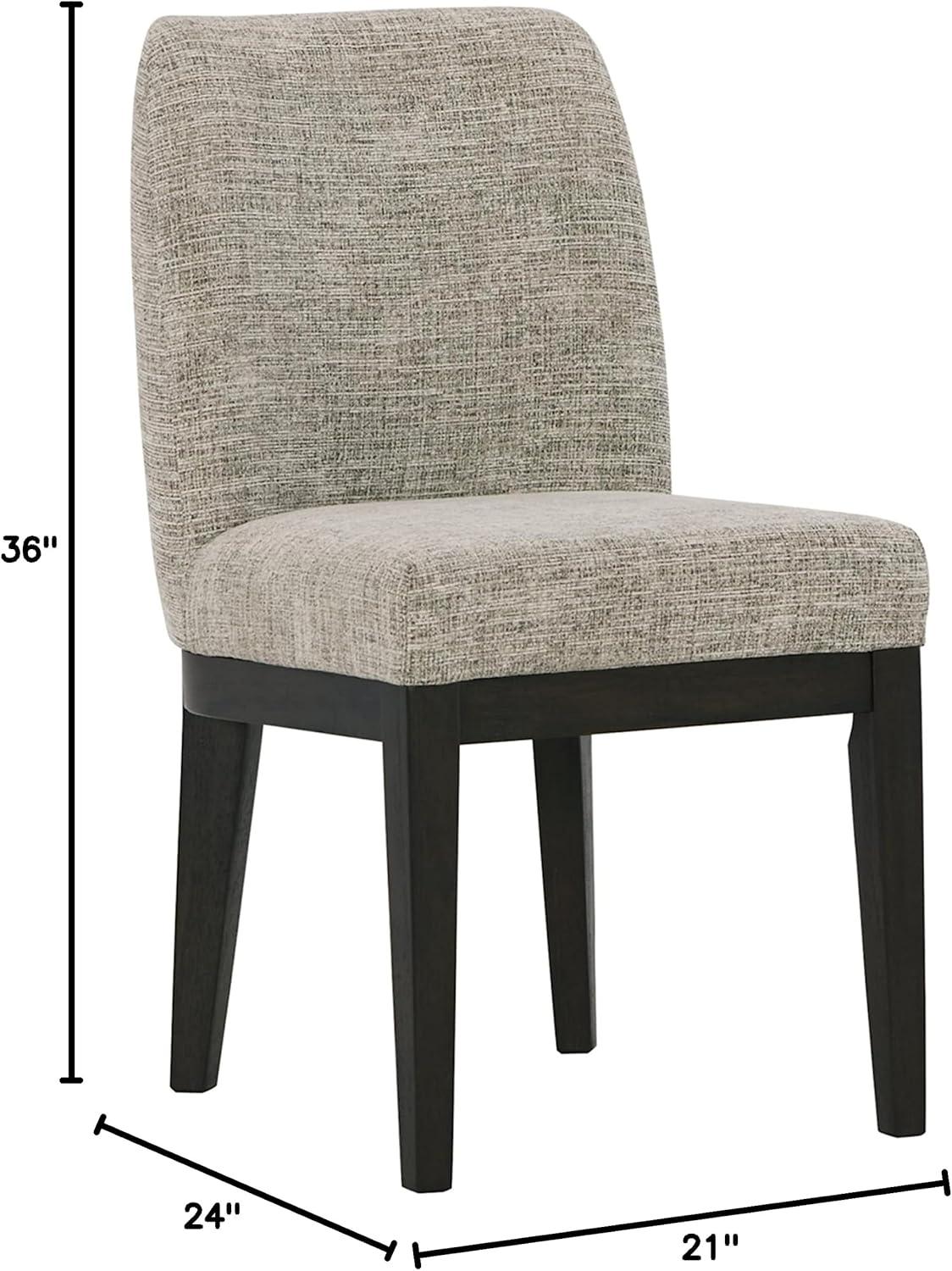Signature Design by Ashley Burkhaus Traditional Upholstered Dining Chair, Set of 2, Dark Brown