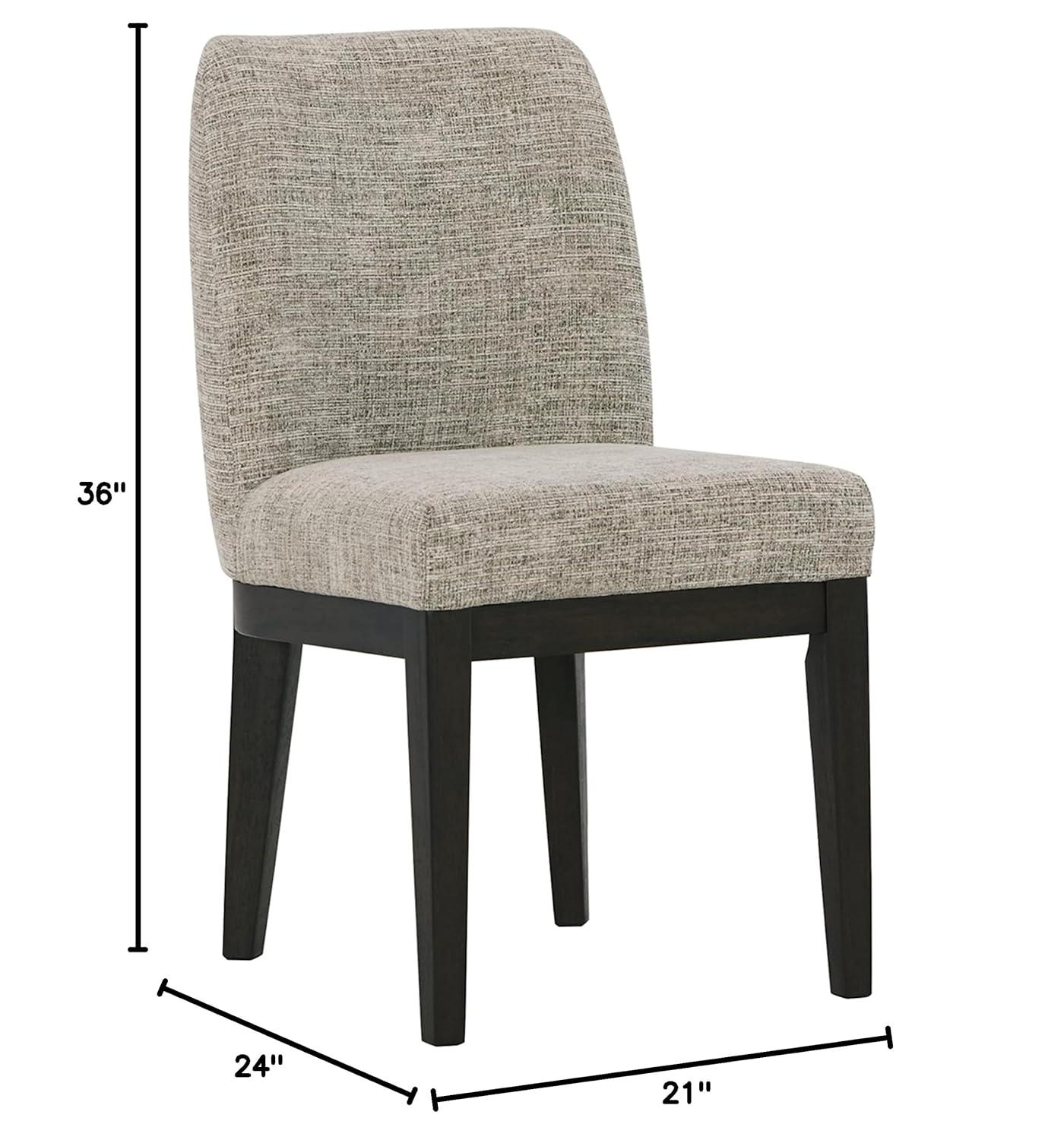 Signature Design by Ashley Burkhaus Traditional Upholstered Dining Chair, Set of 2, Dark Brown