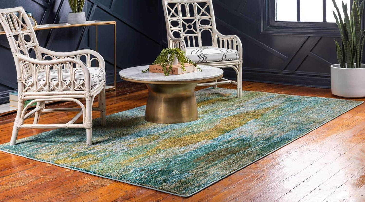 Unique Loom 9' 0 x 12' 2 Jardin Lilly Turquoise Area Rug