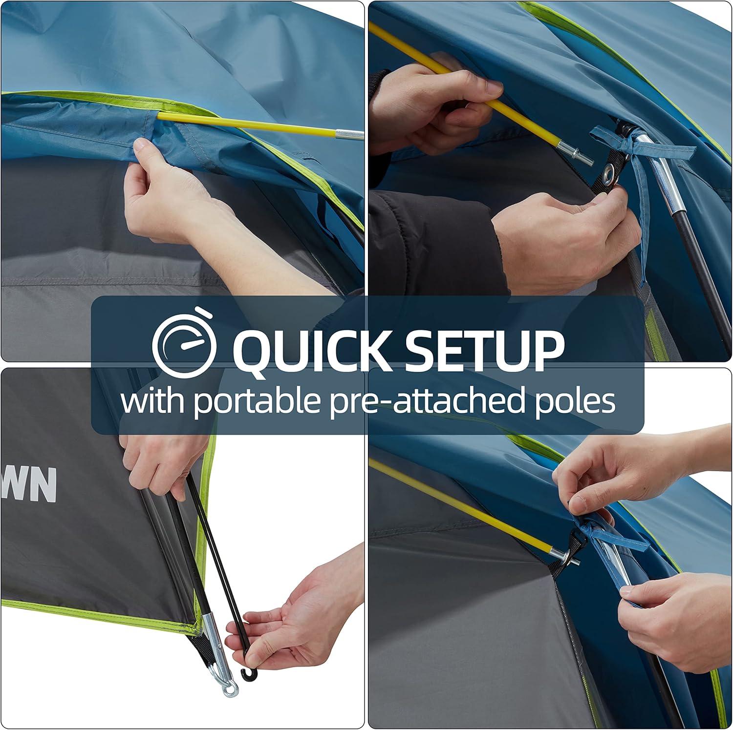 NATIONAL WINDOW Camping Tent 4/8 Person Waterproof Quick Set Up Folding Outdoor Backpacking Tent 4 Person Family Hiking