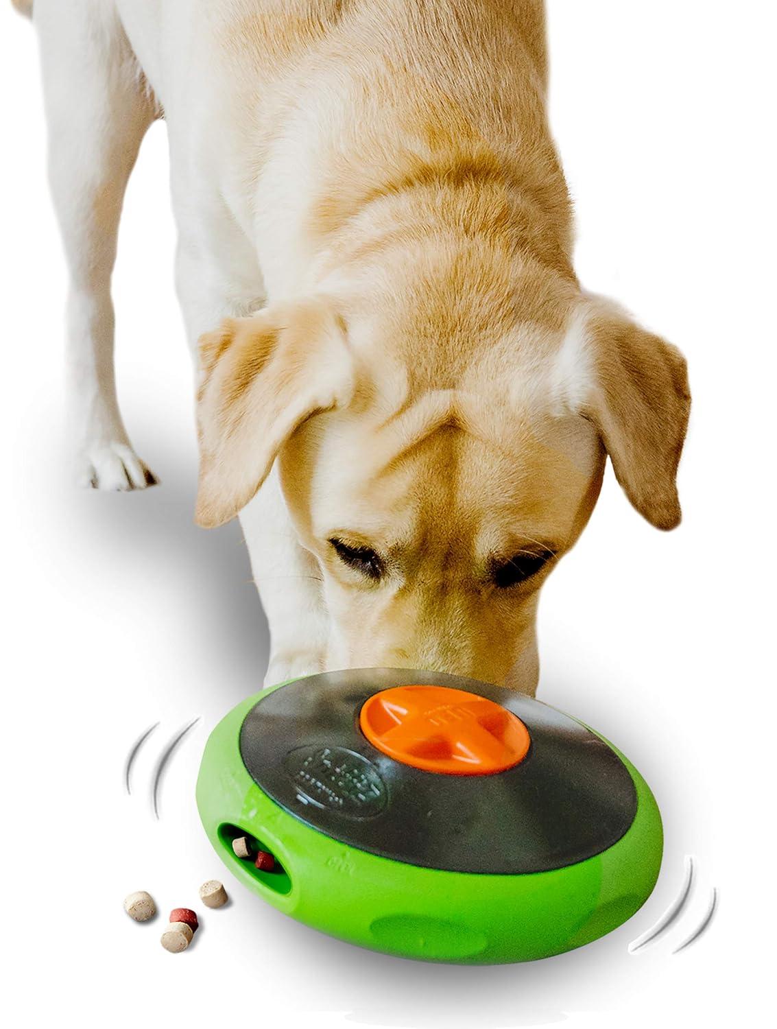 SmellyUFO Durable Interactive Treat Dispensing Puzzle/Enrichment Toy for Dogs - Mind Stimulating Food Game/Slow Feeder/Wobble Toy - from Small Puppies to Large Dogs