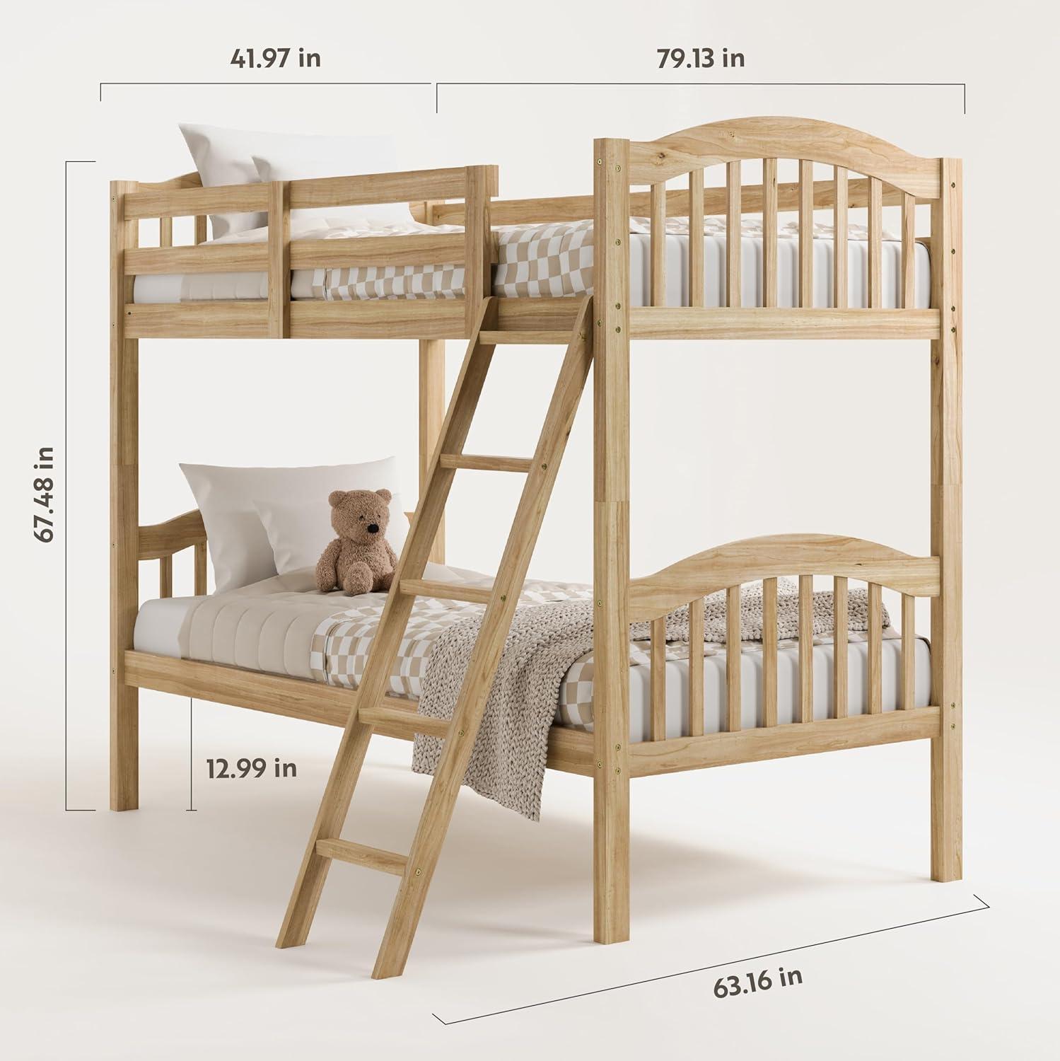 Storkcraft Long Horn Twin over Twin Bunk Bed, Natural