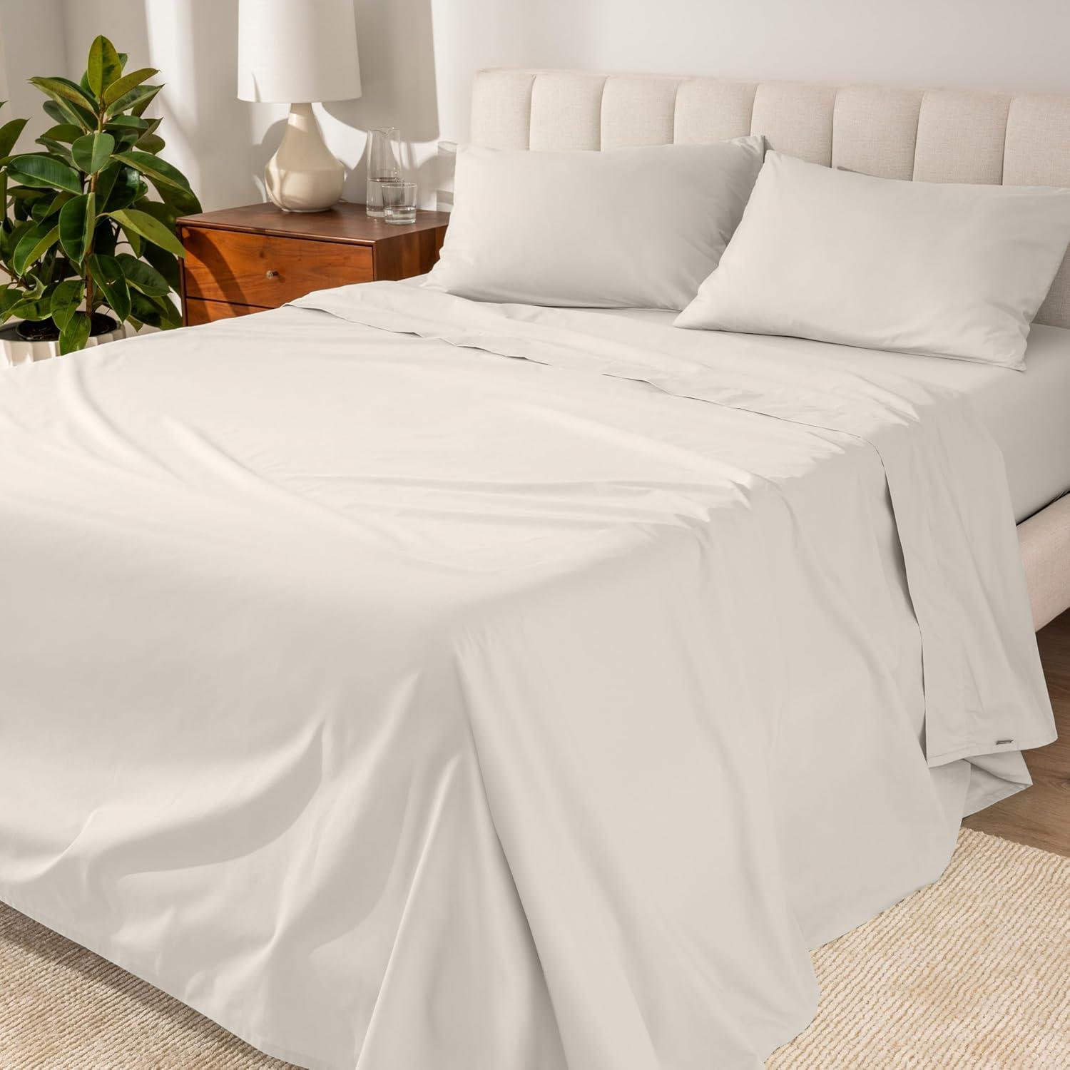Bare Home 100% Cotton Percale Sheet Set