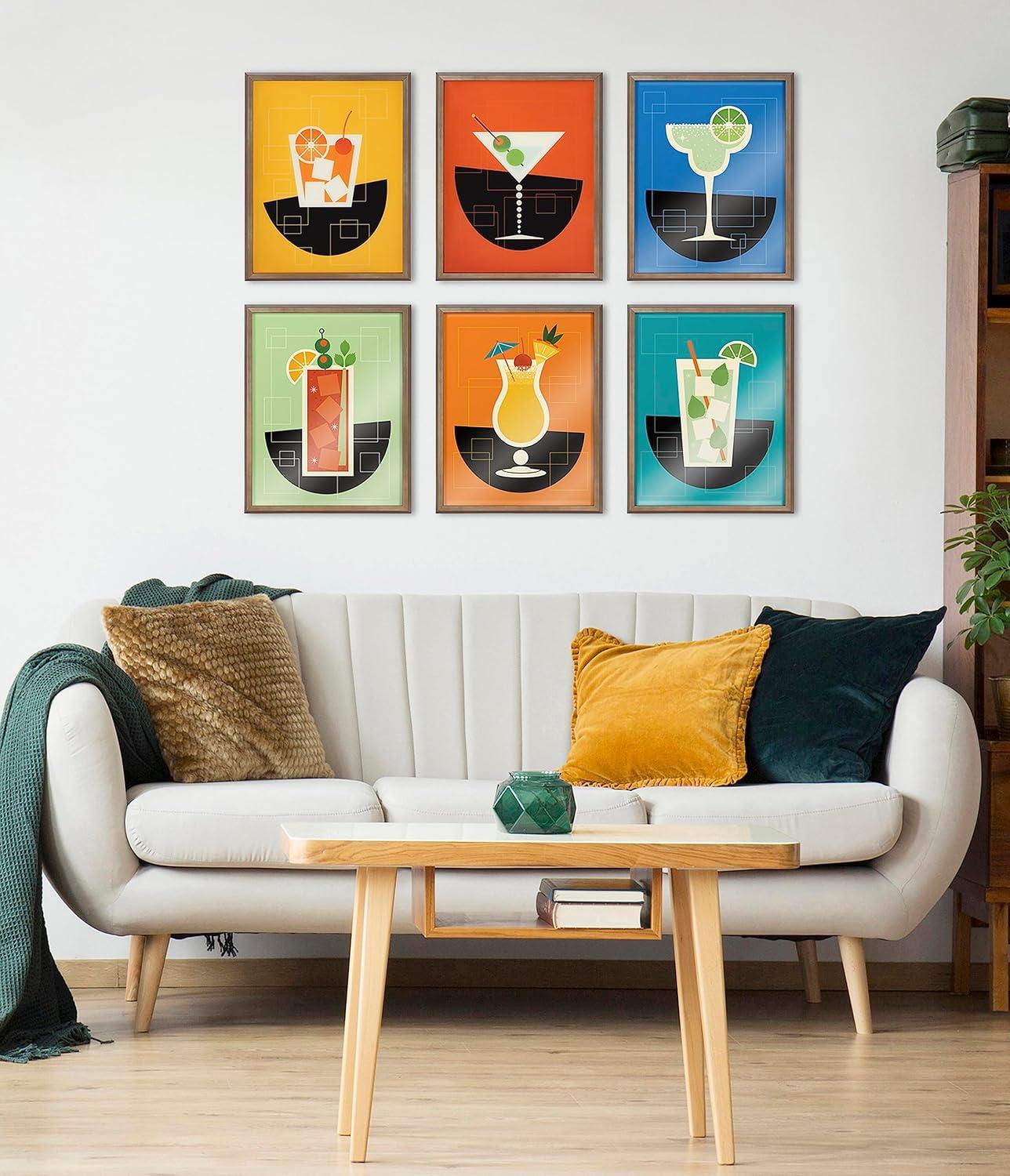Kate and Laurel Blake " Bright Colorful Bar Drink " Painting Print