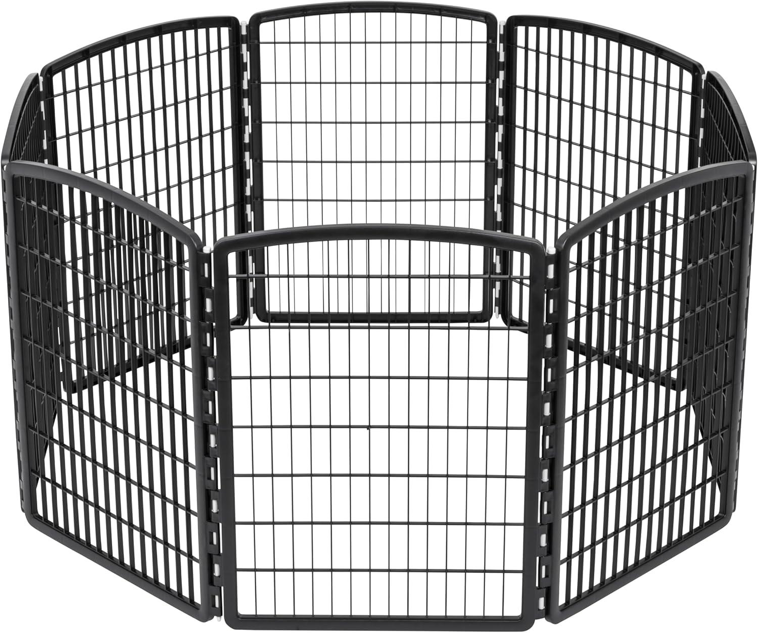 IRIS USA 4-8Panel 24/34"H Plastic Pet Playpen without Door